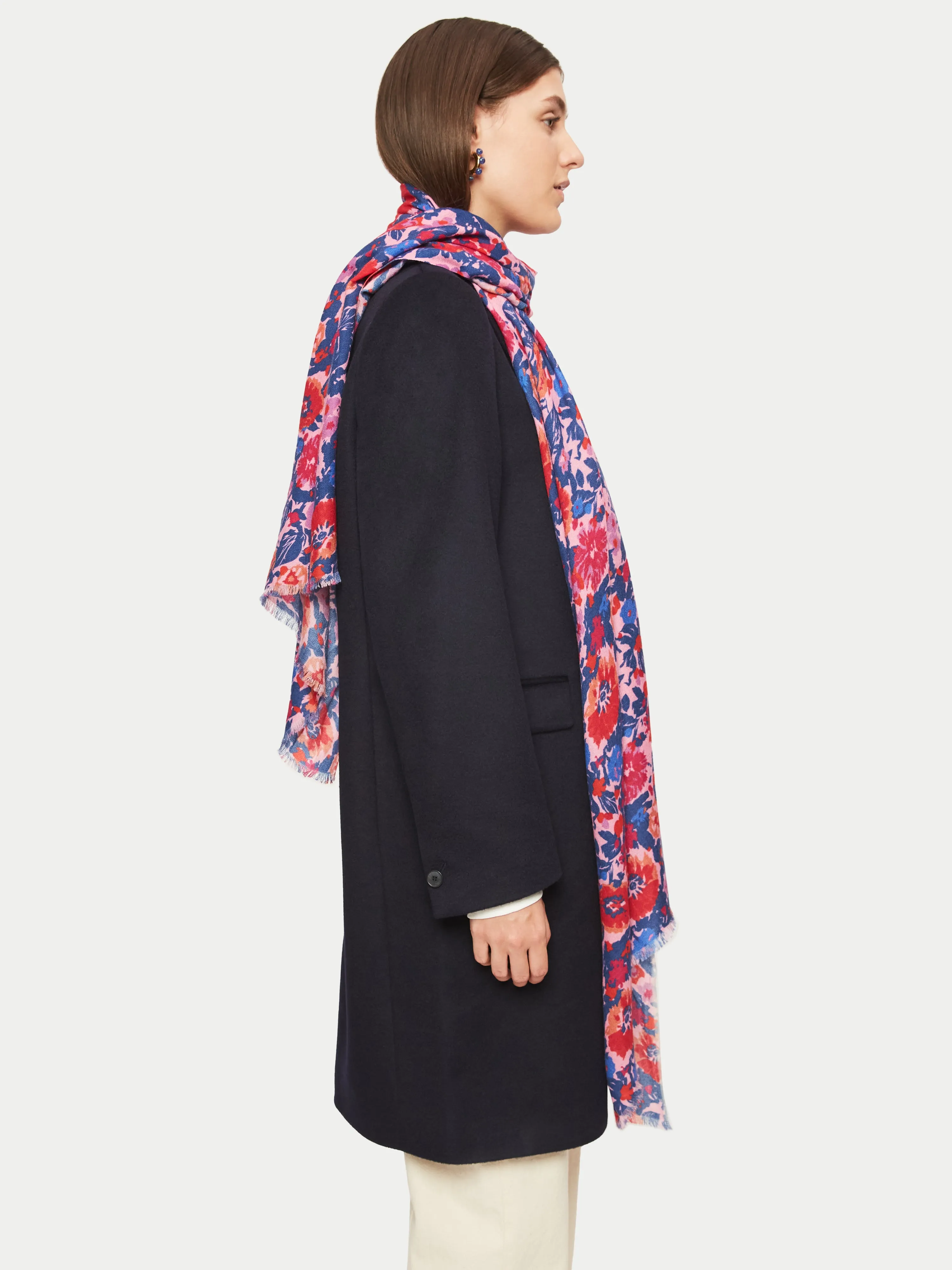 Celestial Wool Silk Scarf | Purple sold by Jigsaw product image thumbnail 4