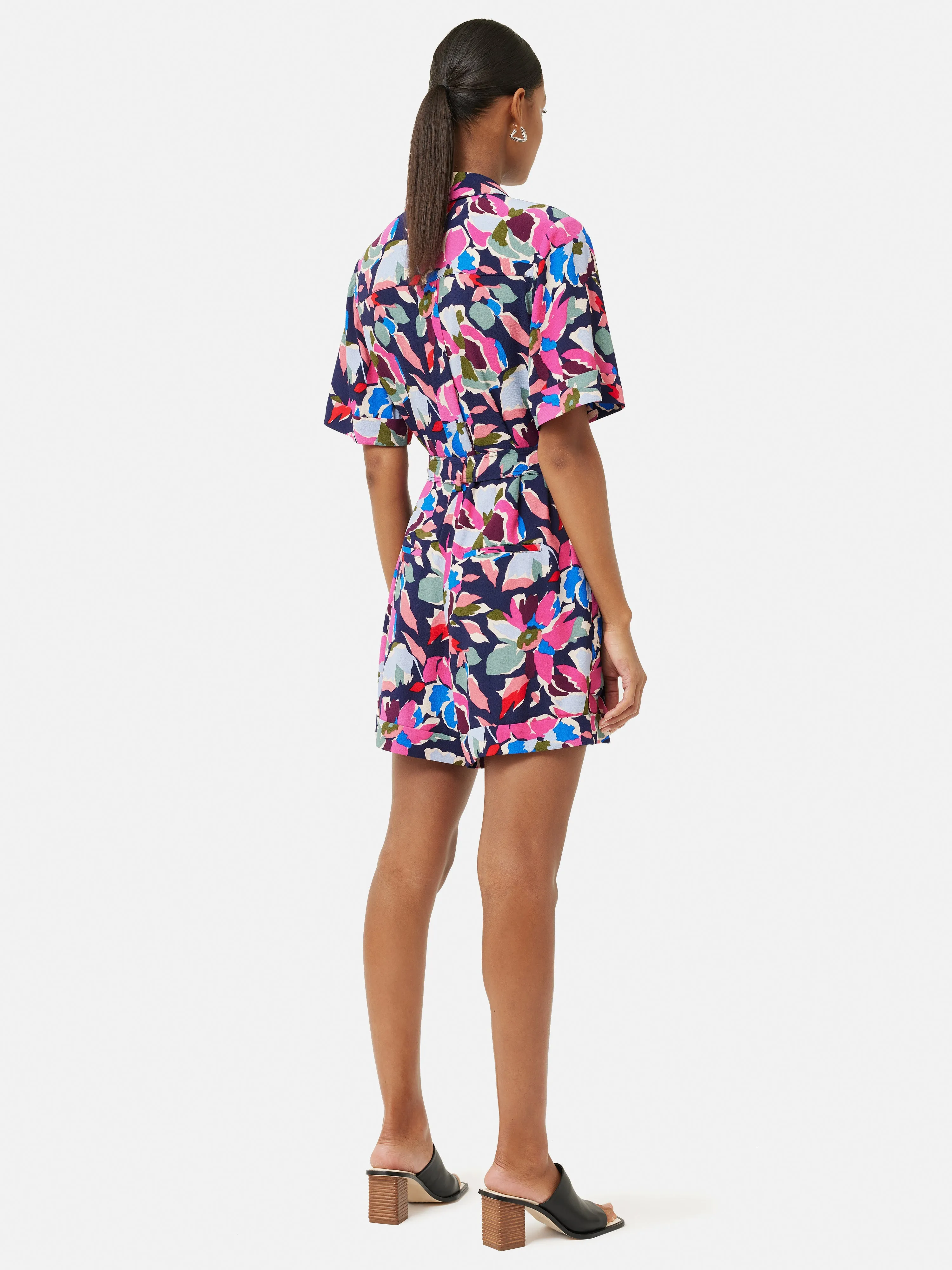 Graphic Pansy Playsuit | Red sold by Jigsaw product image thumbnail 5
