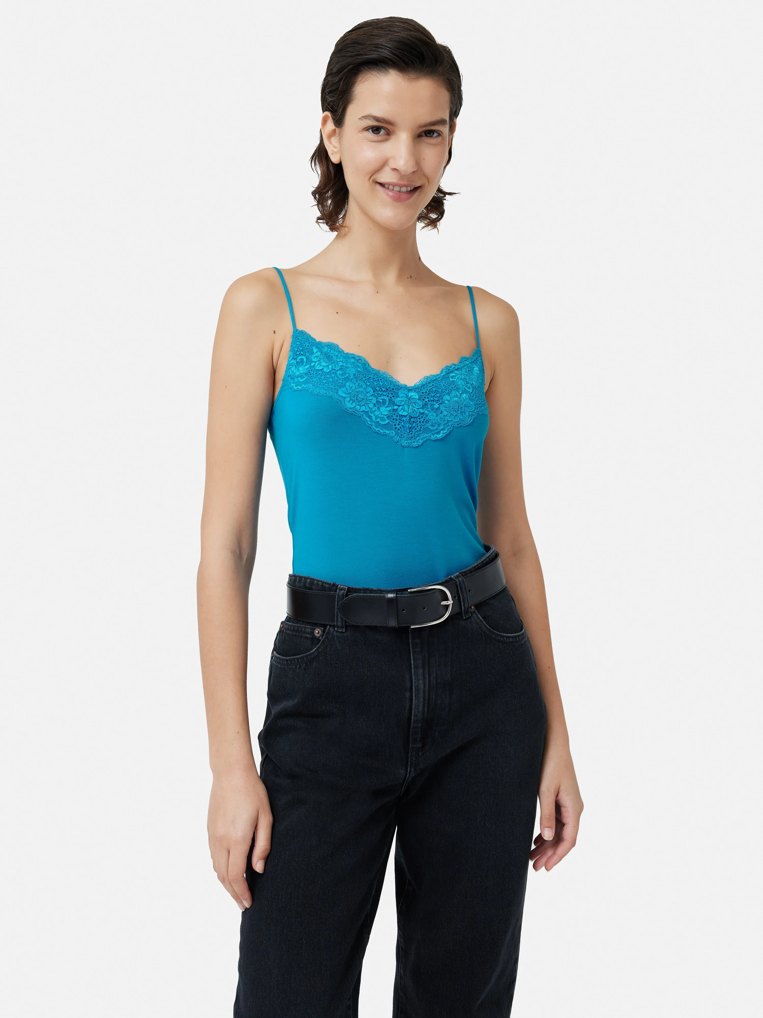 Modal Lace Vest | Deep Ocean sold by Jigsaw product image thumbnail 4