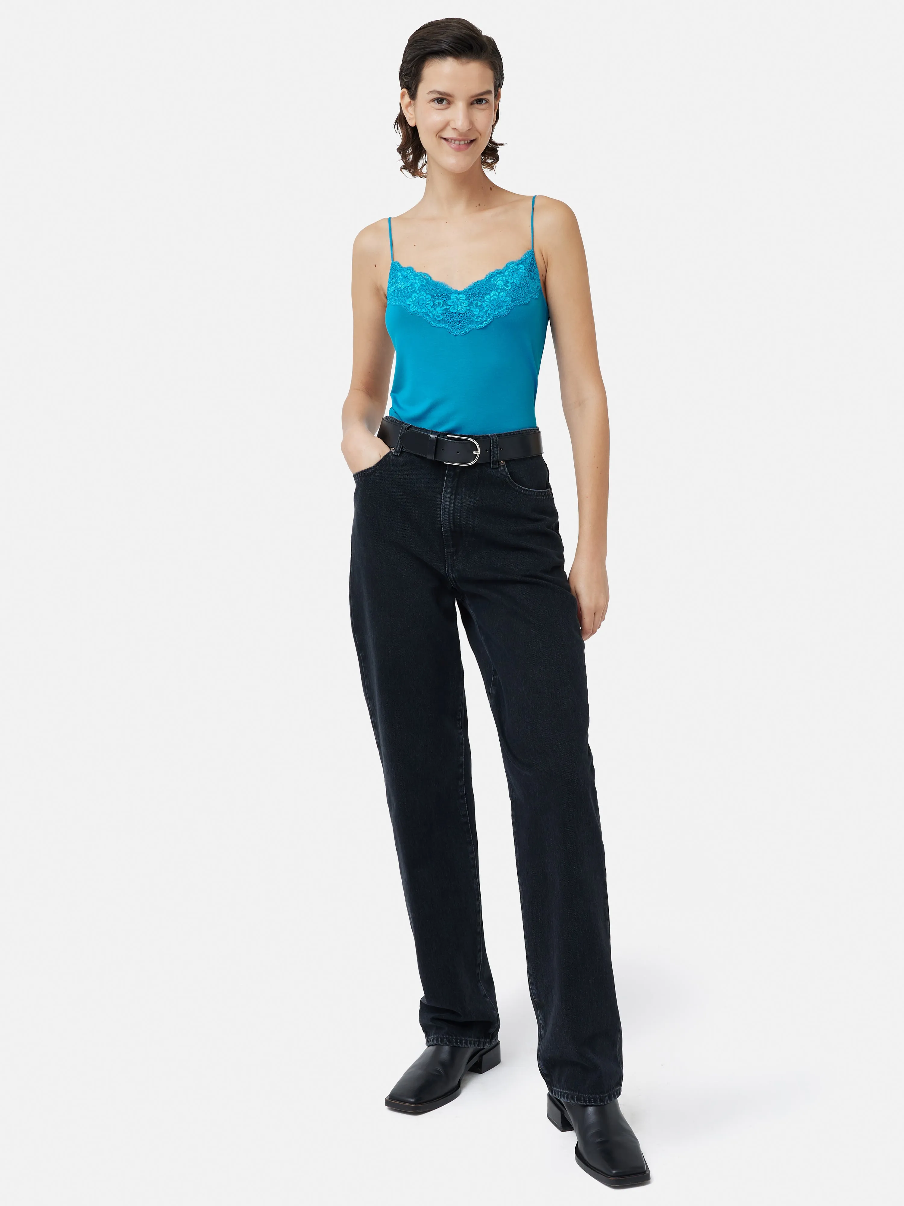 Modal Lace Vest | Deep Ocean sold by Jigsaw product image thumbnail 3