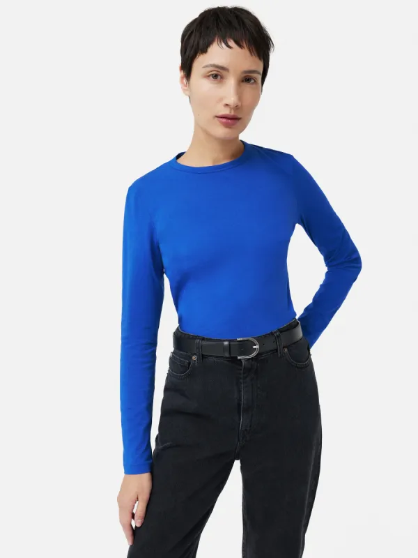 Supima Cotton Long Sleeve Tee | Blue sold by Jigsaw