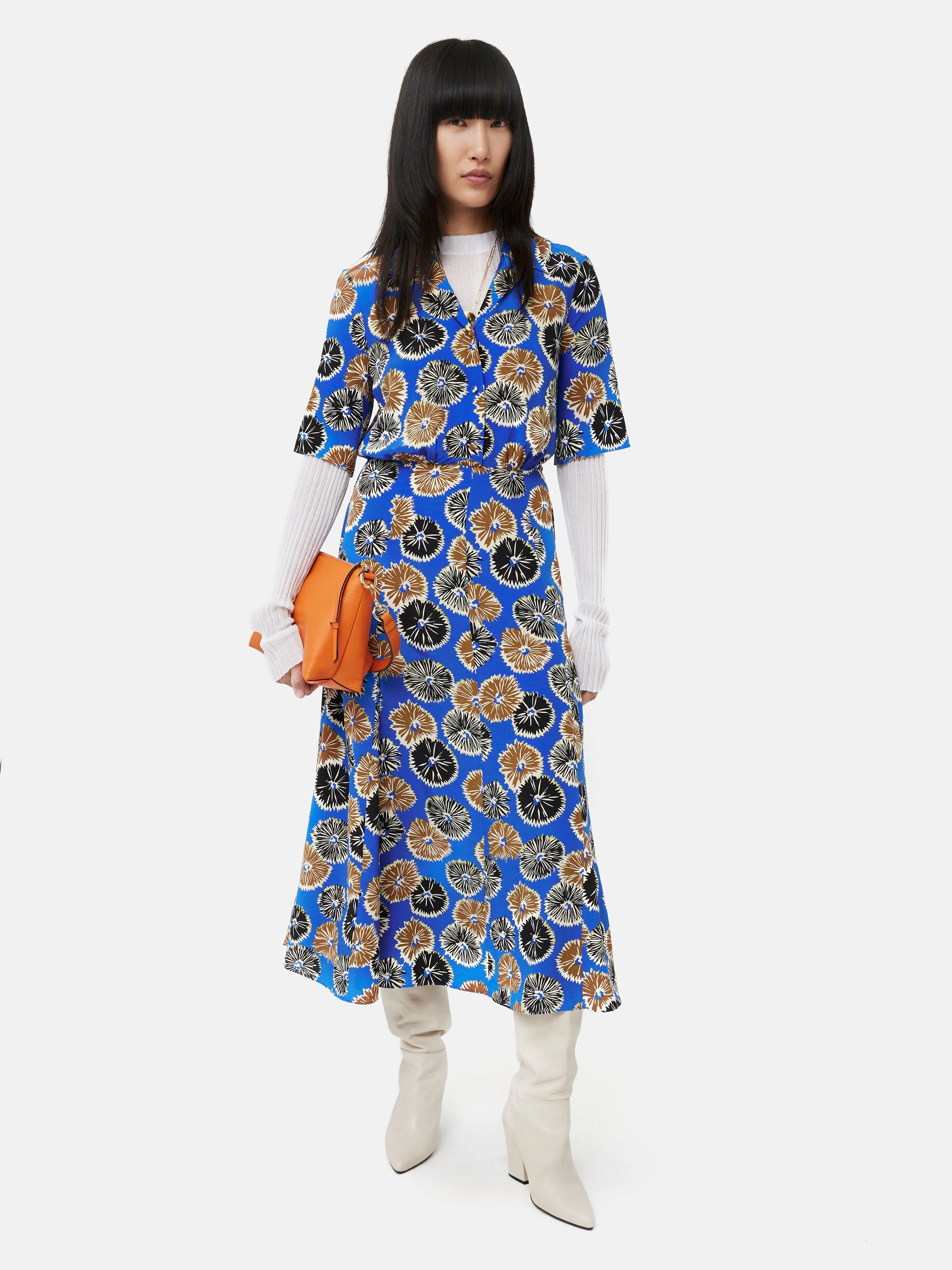 Dandelion Floral Shirt Dress | Blue sold by Jigsaw