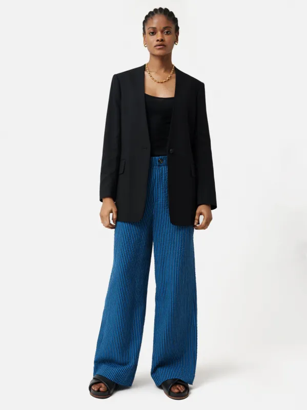 Seersucker Trouser | Blue sold by Jigsaw