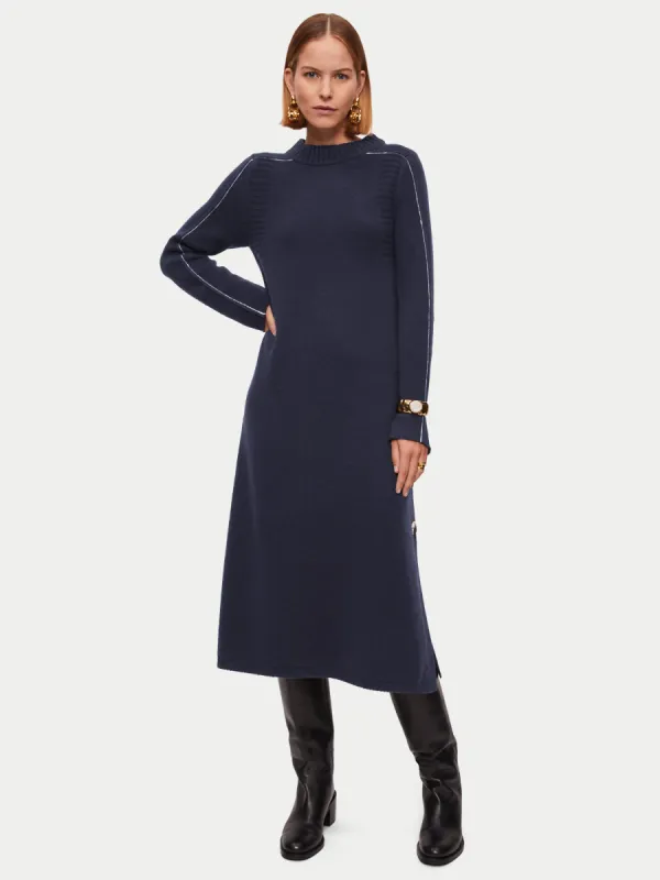 Collagerie Knit Dress | Navy sold by Jigsaw