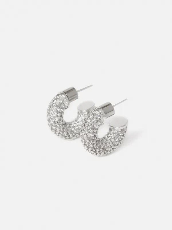 Diamante Hoop Earrings | Silver sold by Jigsaw