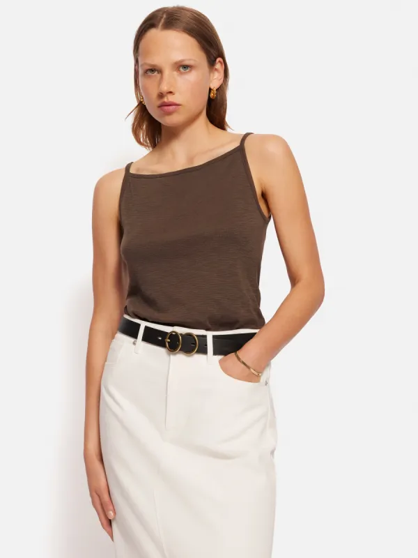 Cotton Luxe Tank | Brown sold by Jigsaw