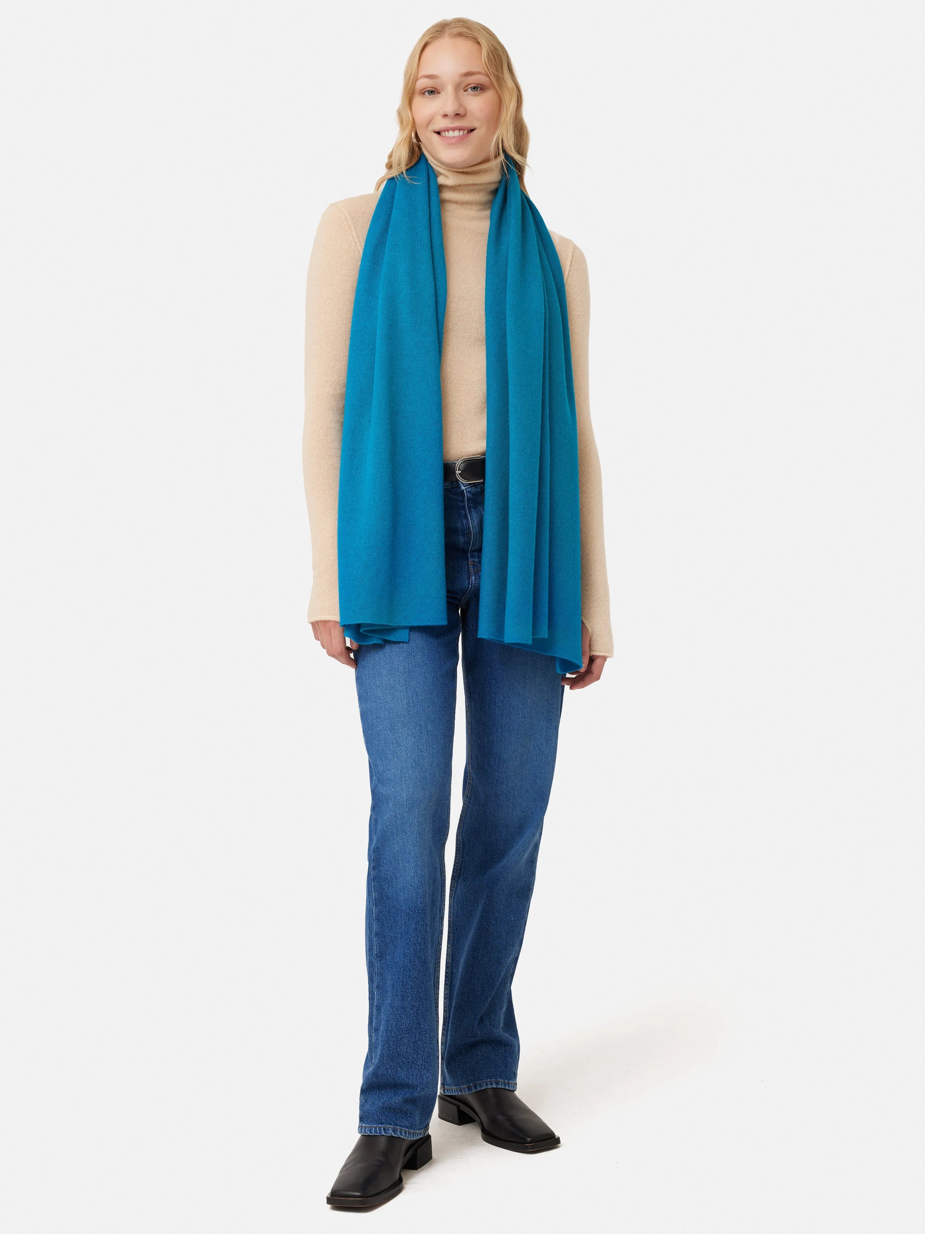 Miller Wool Cashmere Blend Scarf | Blue sold by Jigsaw product image thumbnail 2
