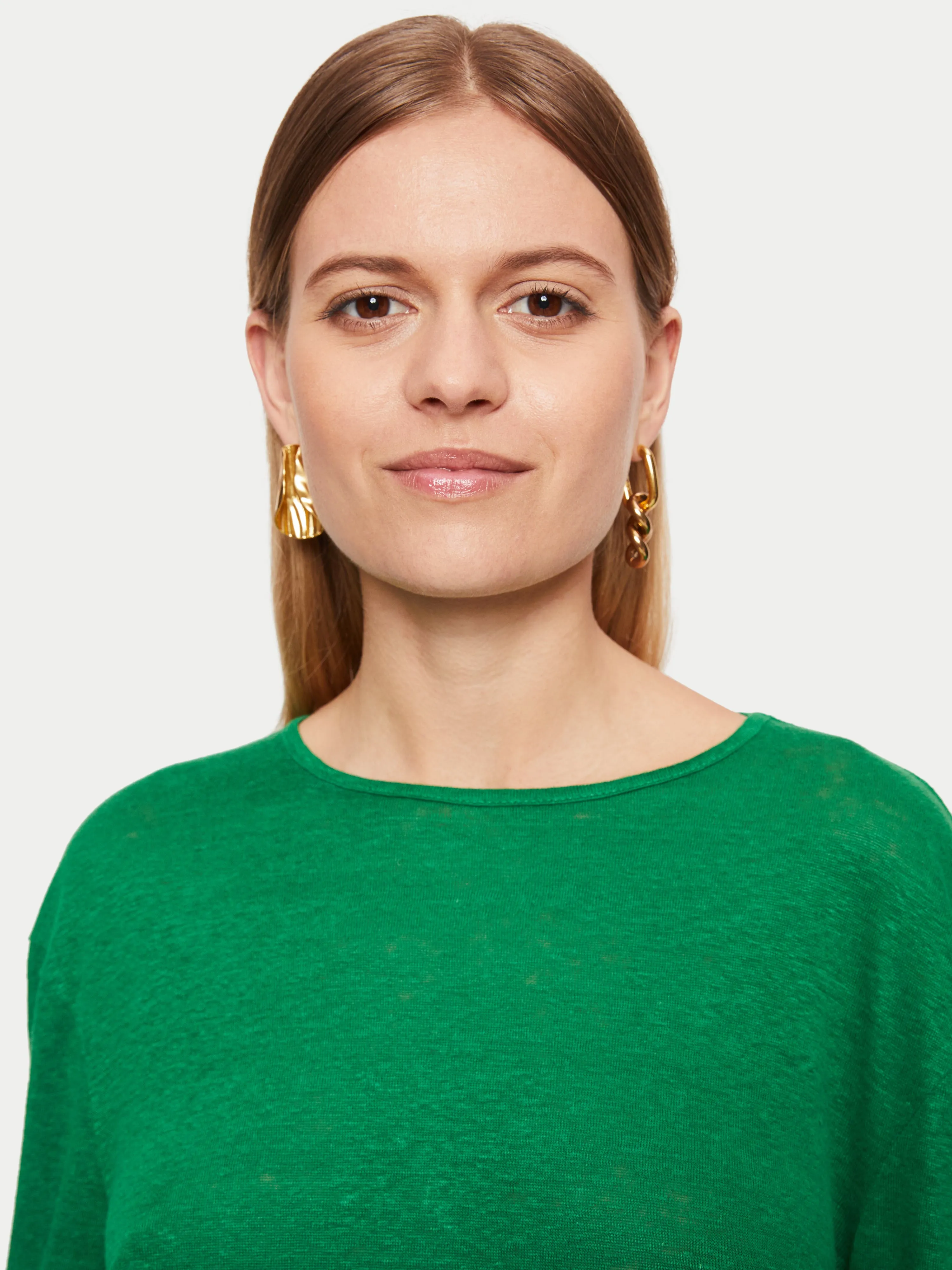 Linen Long Sleeve Crew Tee | Green sold by Jigsaw product image thumbnail 3