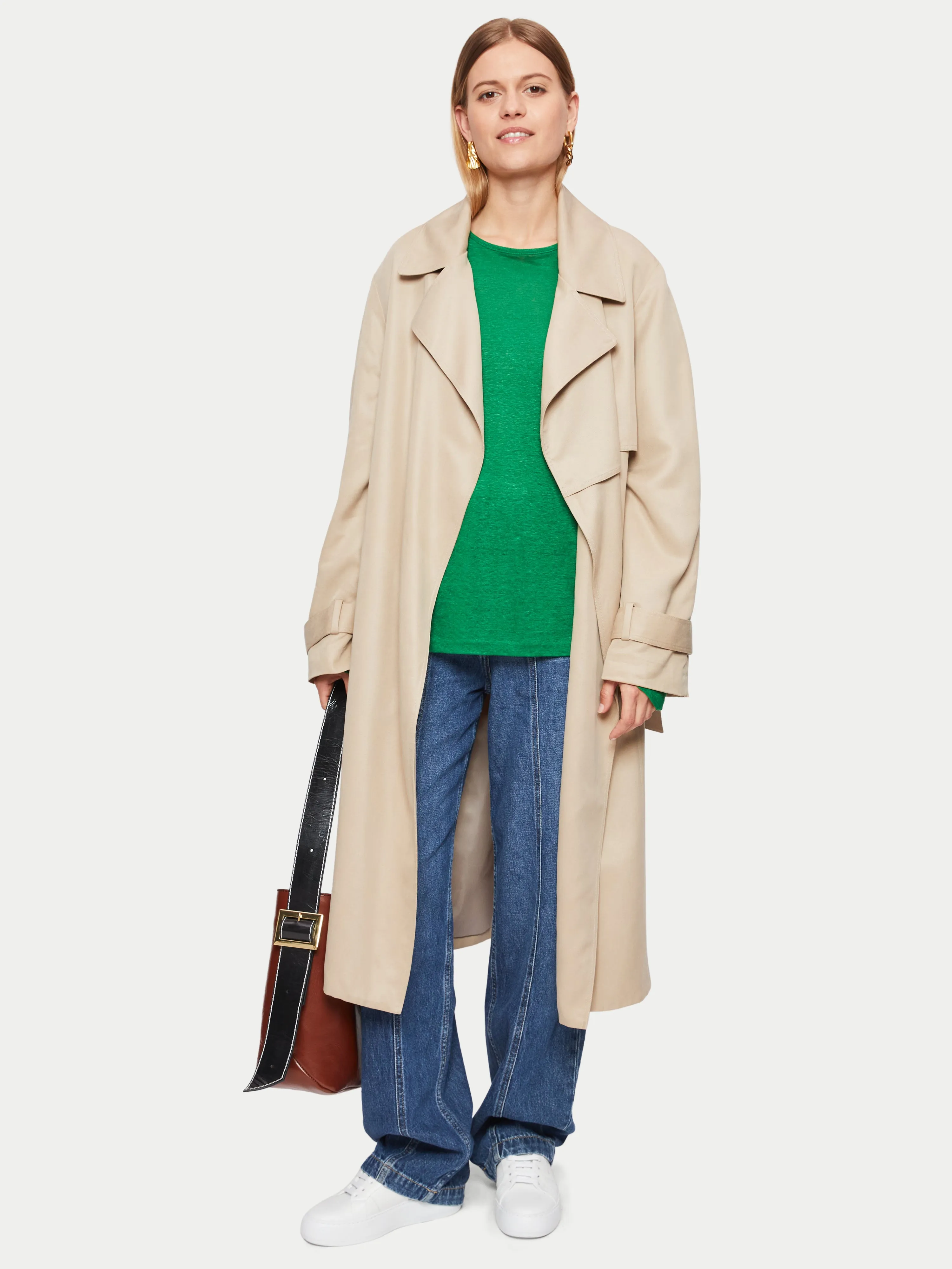 Linen Long Sleeve Crew Tee | Green sold by Jigsaw product image thumbnail 2