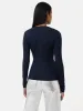 Pleat Long Sleeve Jersey Top | Navy sold by Jigsaw