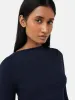 Pleat Long Sleeve Jersey Top | Navy sold by Jigsaw