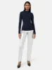 Pleat Long Sleeve Jersey Top | Navy sold by Jigsaw