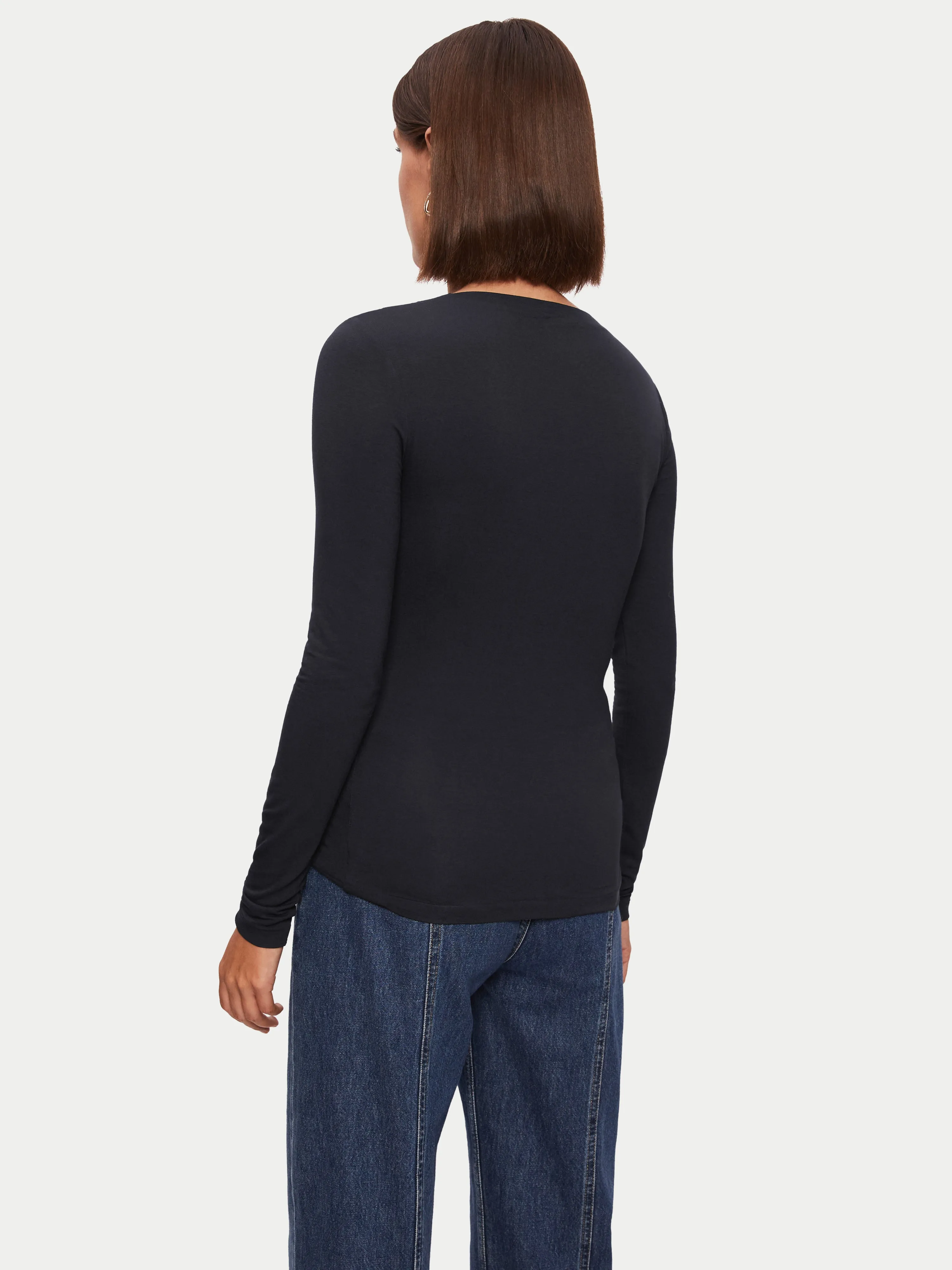 Pleat Long Sleeve Jersey Top | Black sold by Jigsaw product image thumbnail 5