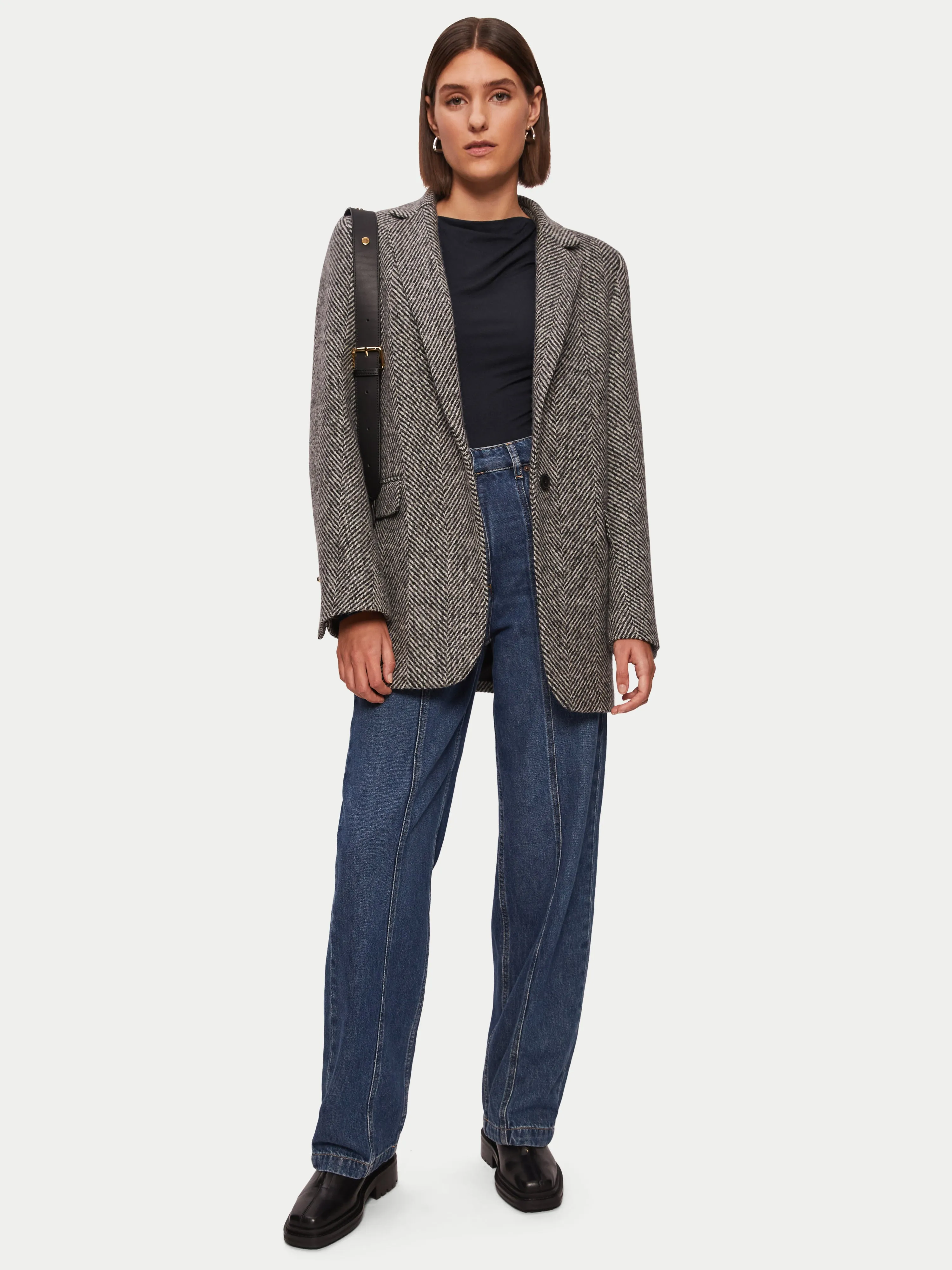 Pleat Long Sleeve Jersey Top | Black sold by Jigsaw product image thumbnail 3