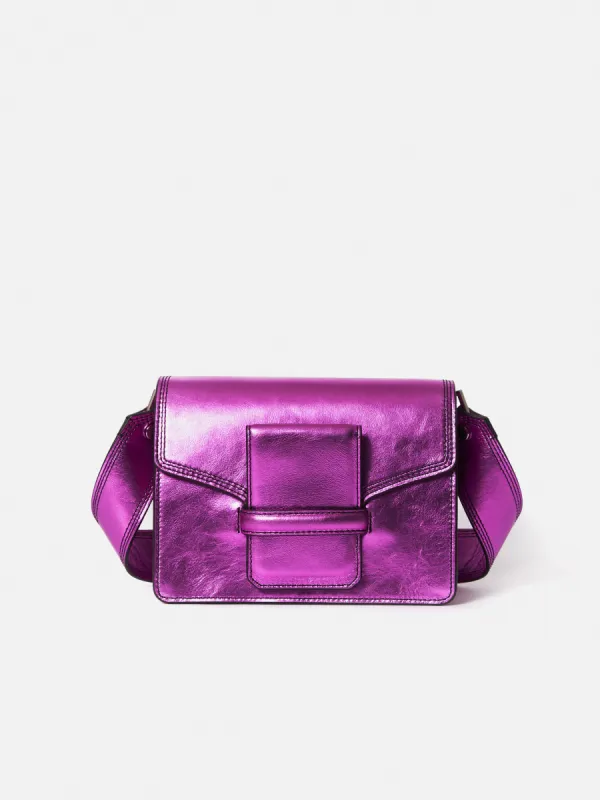 Ada Leather Crossbody Bag | Pink sold by Jigsaw