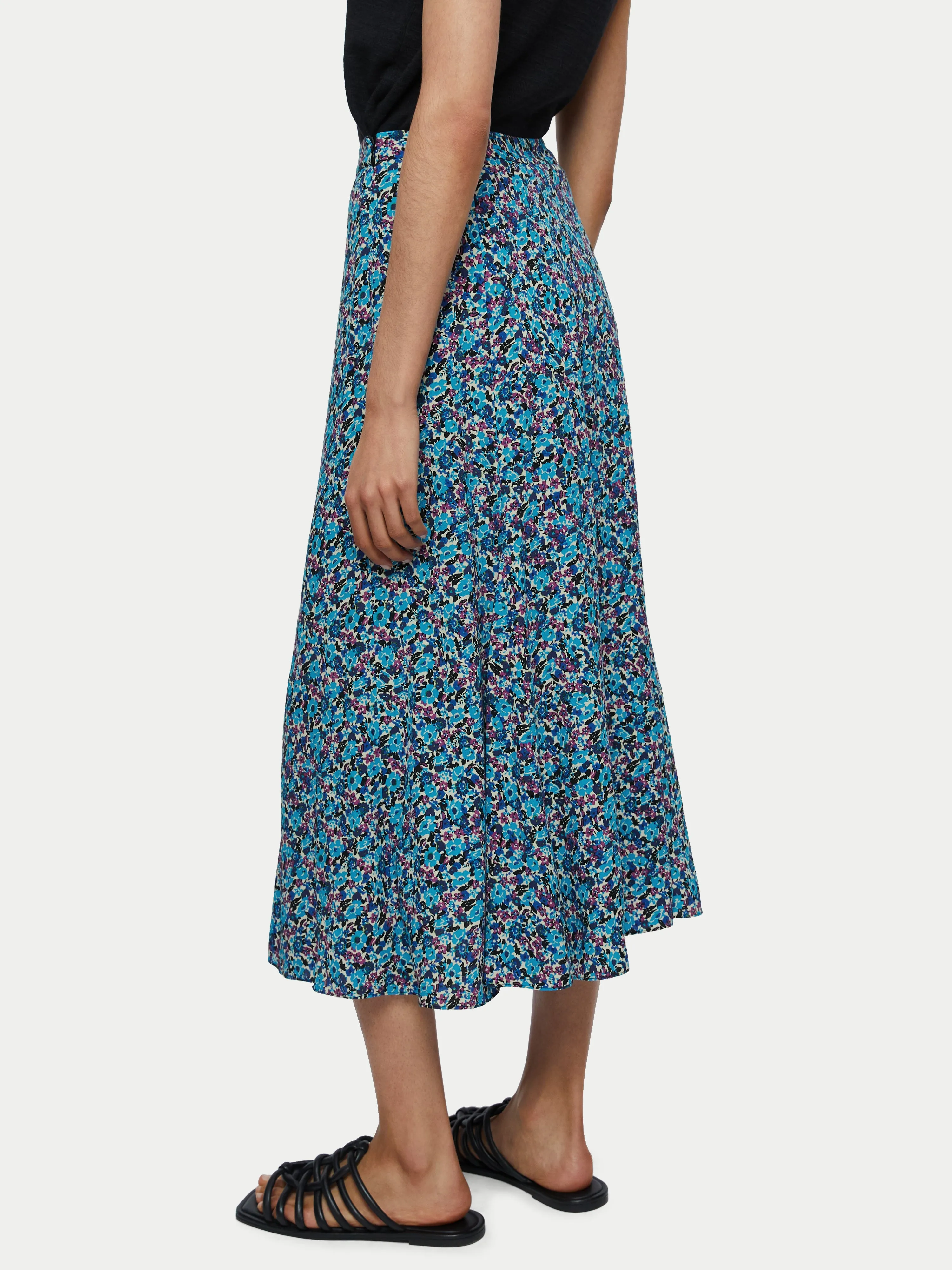 Vintage Ditsy Midi Skirt | Blue sold by Jigsaw product image thumbnail 4