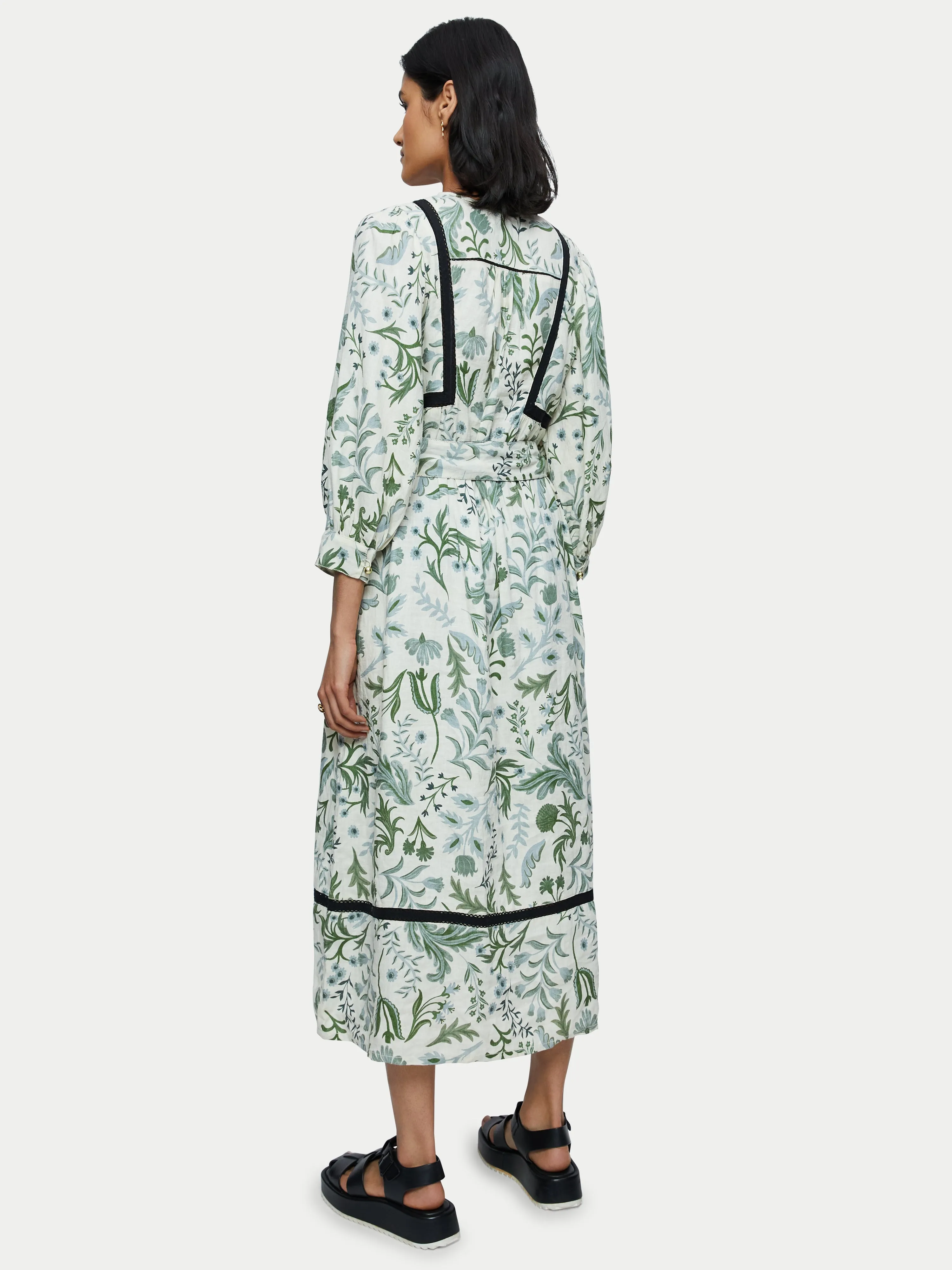 Botanist Floral Linen Dress | Green sold by Jigsaw product image thumbnail 5