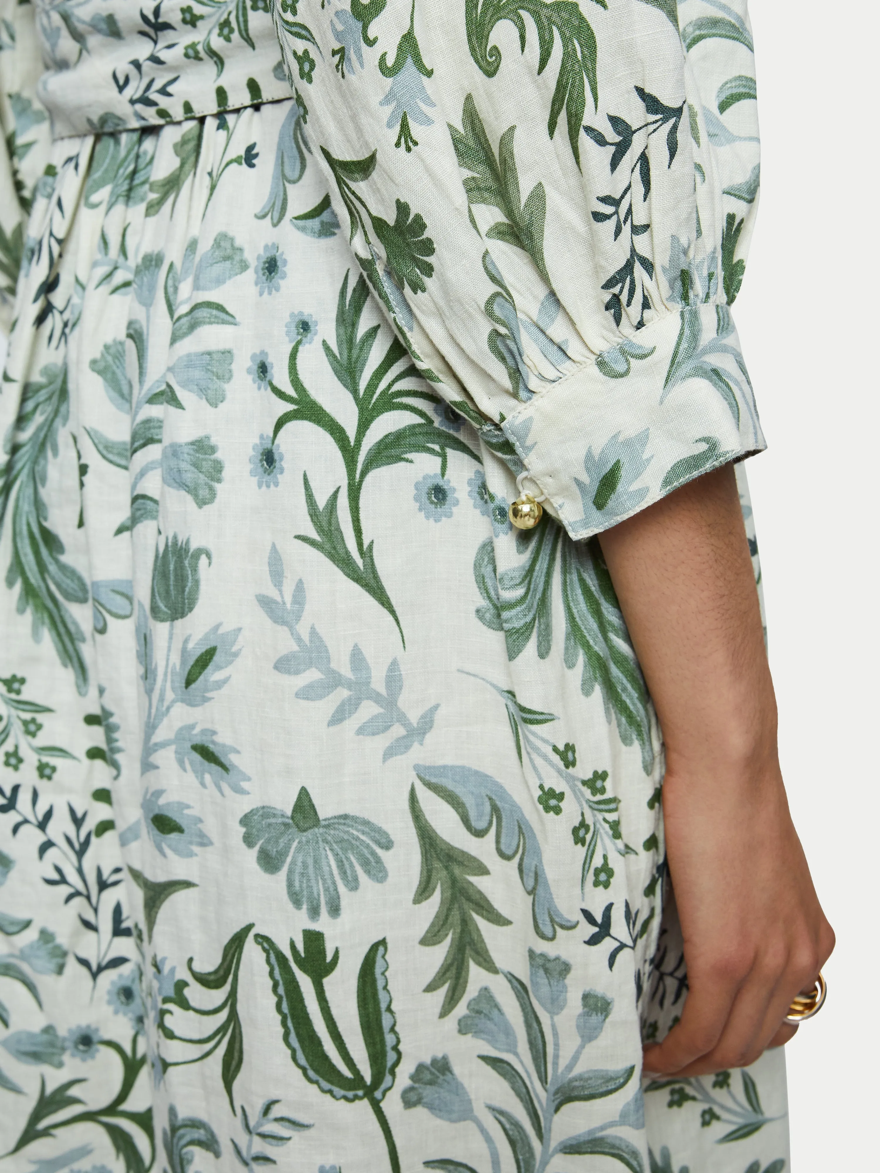 Botanist Floral Linen Dress | Green sold by Jigsaw product image thumbnail 4