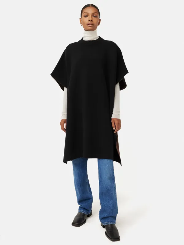 Double Faced Long Poncho | Black sold by Jigsaw