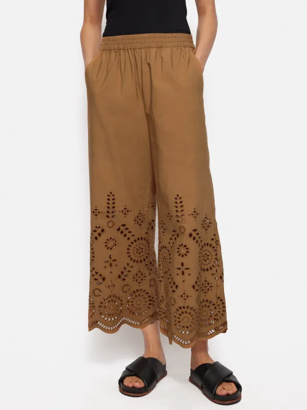 Broderie Trouser | Camel sold by Jigsaw