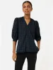 Cotton Gingham Cicelly Top | Navy sold by Jigsaw