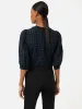 Cotton Gingham Cicelly Top | Navy sold by Jigsaw