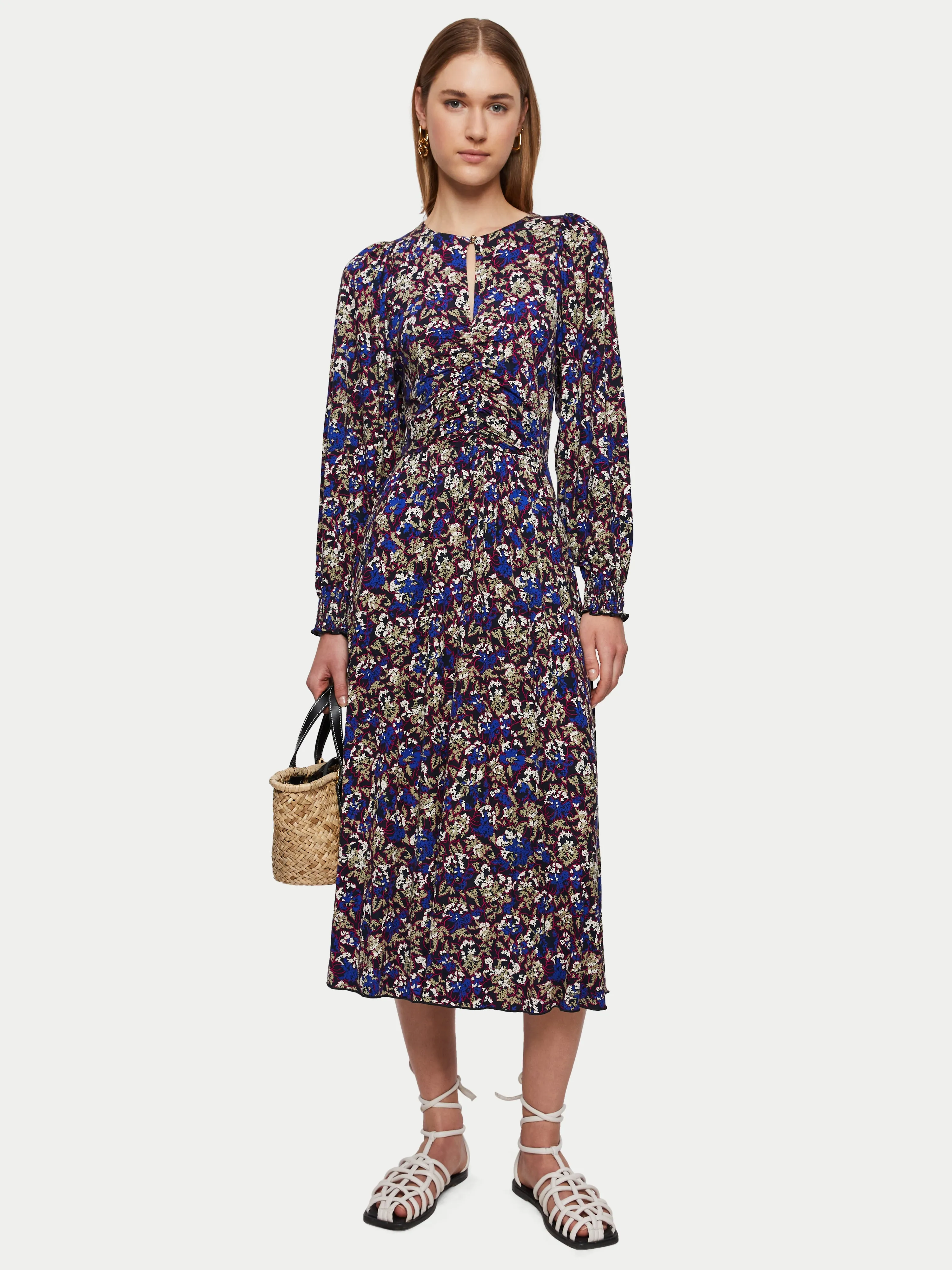 Keyhole Neck Jersey Dress | Blue sold by Jigsaw product image thumbnail 3