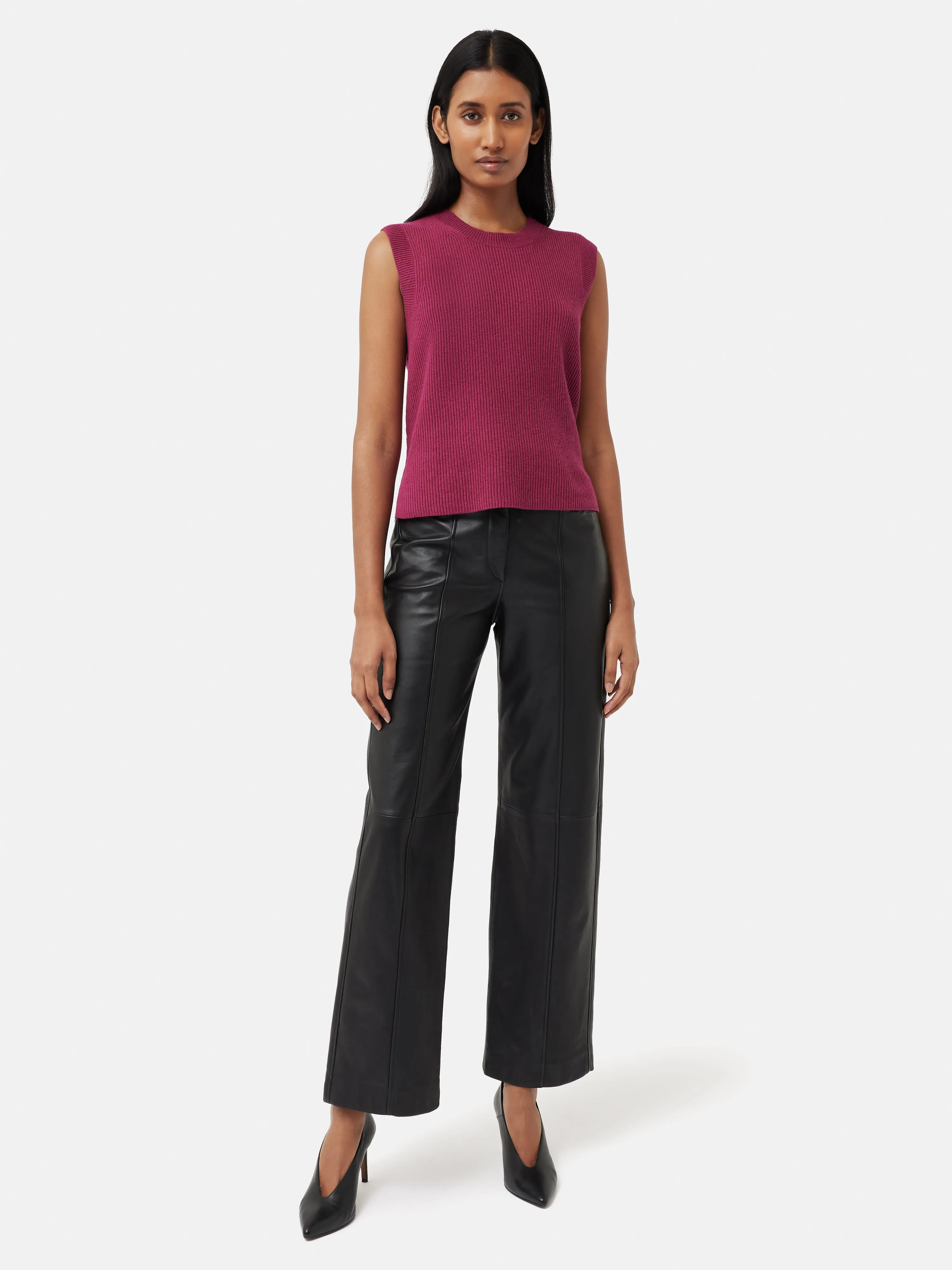 Cotton Blend Crew Tank | Berry sold by Jigsaw product image thumbnail 2