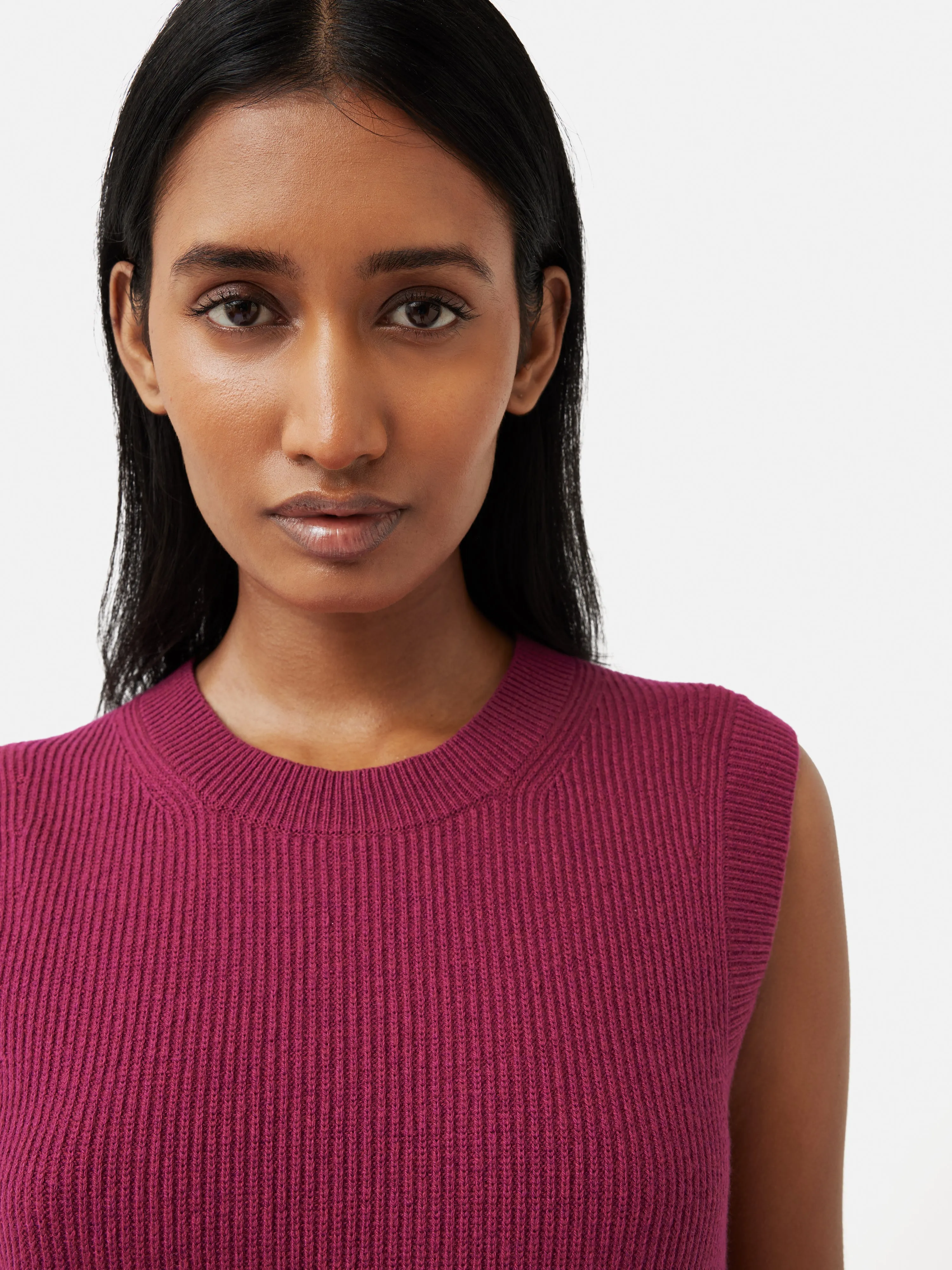 Cotton Blend Crew Tank | Berry sold by Jigsaw product image thumbnail 3