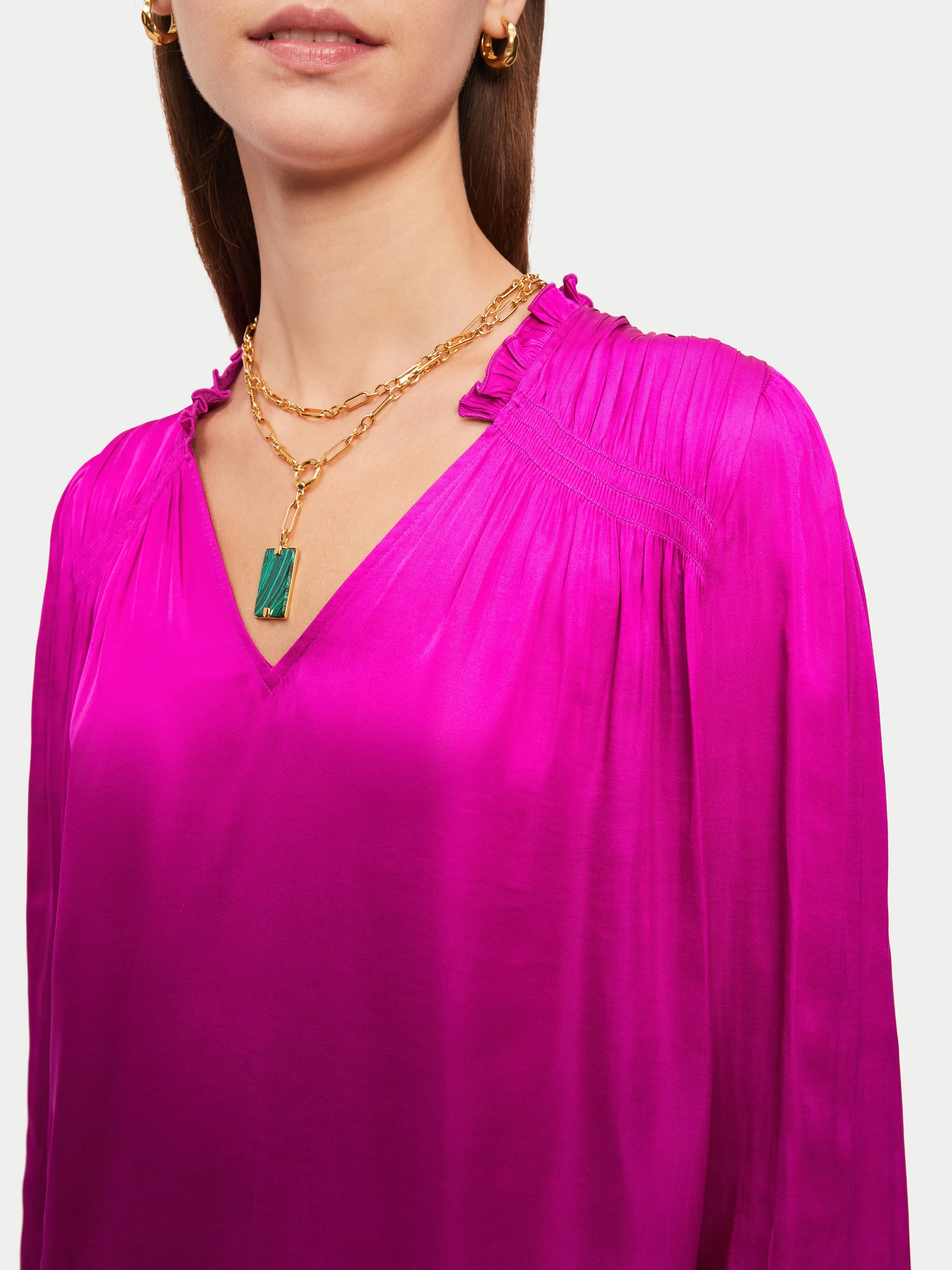 Recycled Satin Long Sleeve Top | Pink sold by Jigsaw product image thumbnail 2