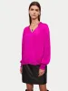Recycled Satin Long Sleeve Top | Pink sold by Jigsaw