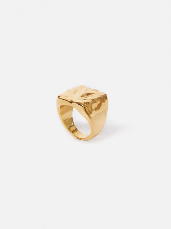 Hammered Signet Ring | Gold sold by Jigsaw