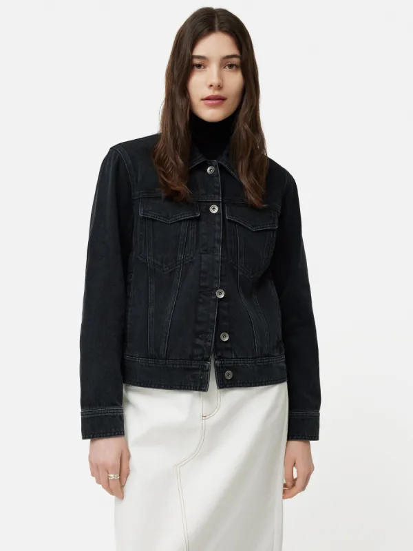 Boxy Denim Trucker Jacket | Washed Black sold by Jigsaw