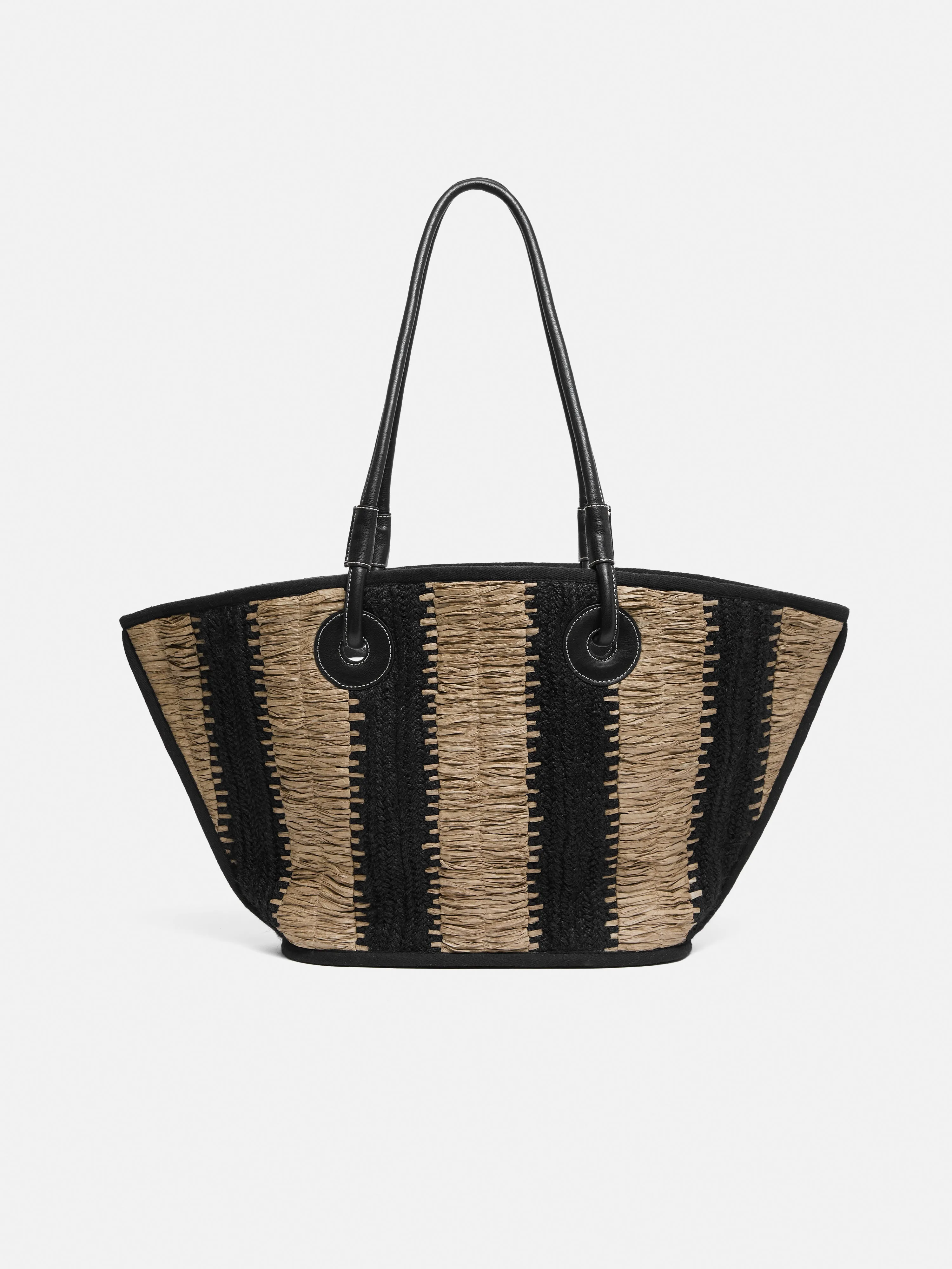 Raffia Stripe Tote | Beige sold by Jigsaw