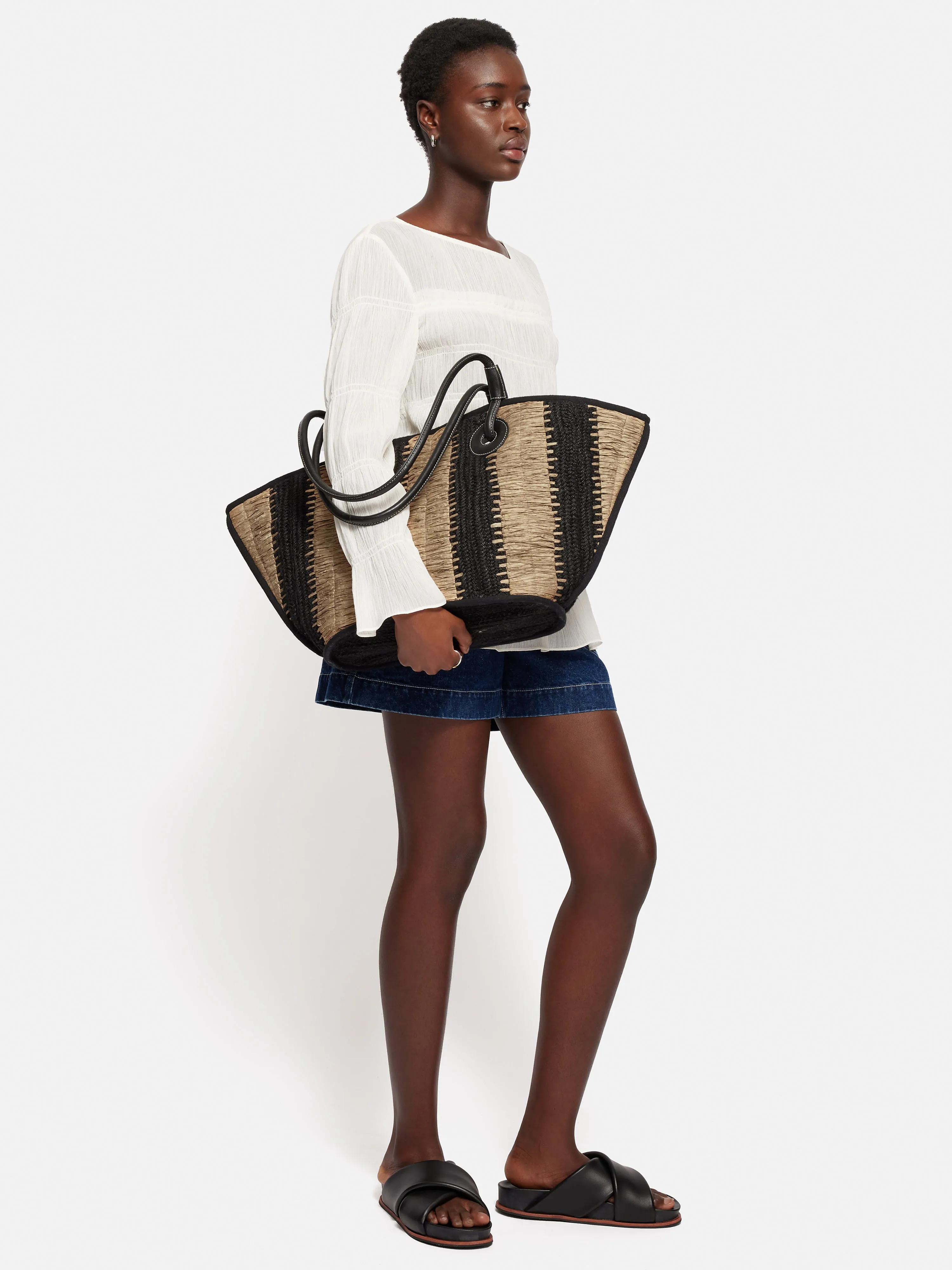 Raffia Stripe Tote | Beige sold by Jigsaw product image thumbnail 4