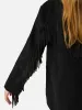 Fringed Suede Jacket | Black sold by Jigsaw