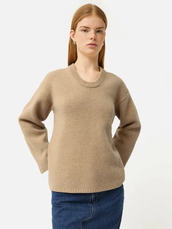 Merino U Neck Jumper | Camel sold by Jigsaw