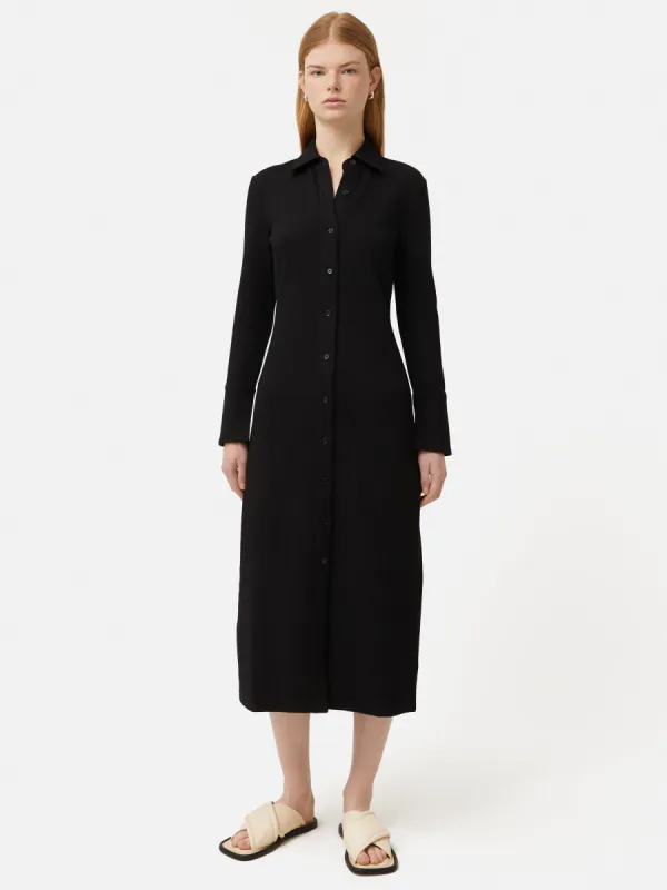 Textured Jersey Shirt Dress | Black sold by Jigsaw