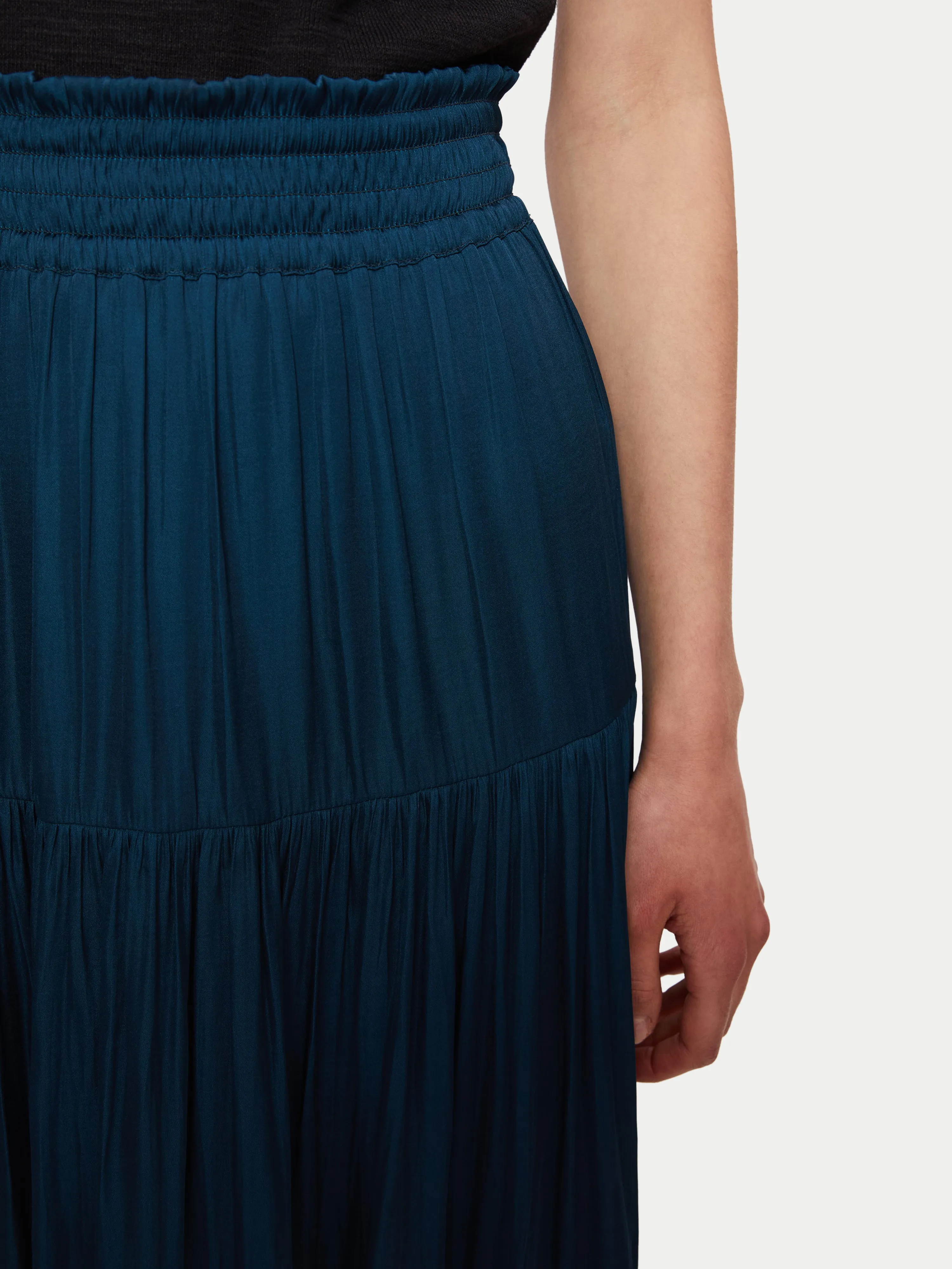 Recycled Satin Midi Skirt | Blue sold by Jigsaw product image thumbnail 3