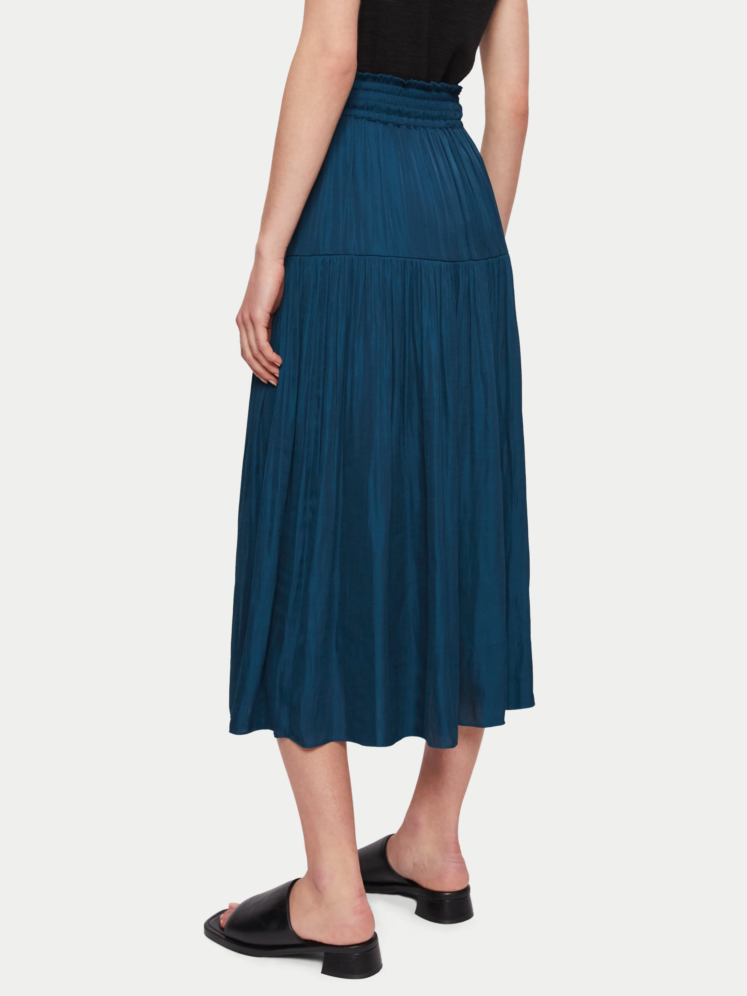 Recycled Satin Midi Skirt | Blue sold by Jigsaw product image thumbnail 5