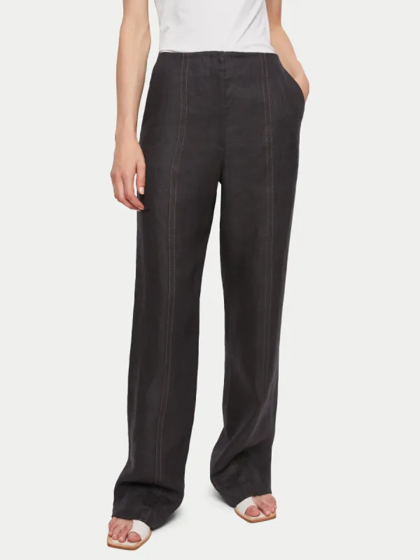 Linen Cross Dye Trouser | Black sold by Jigsaw