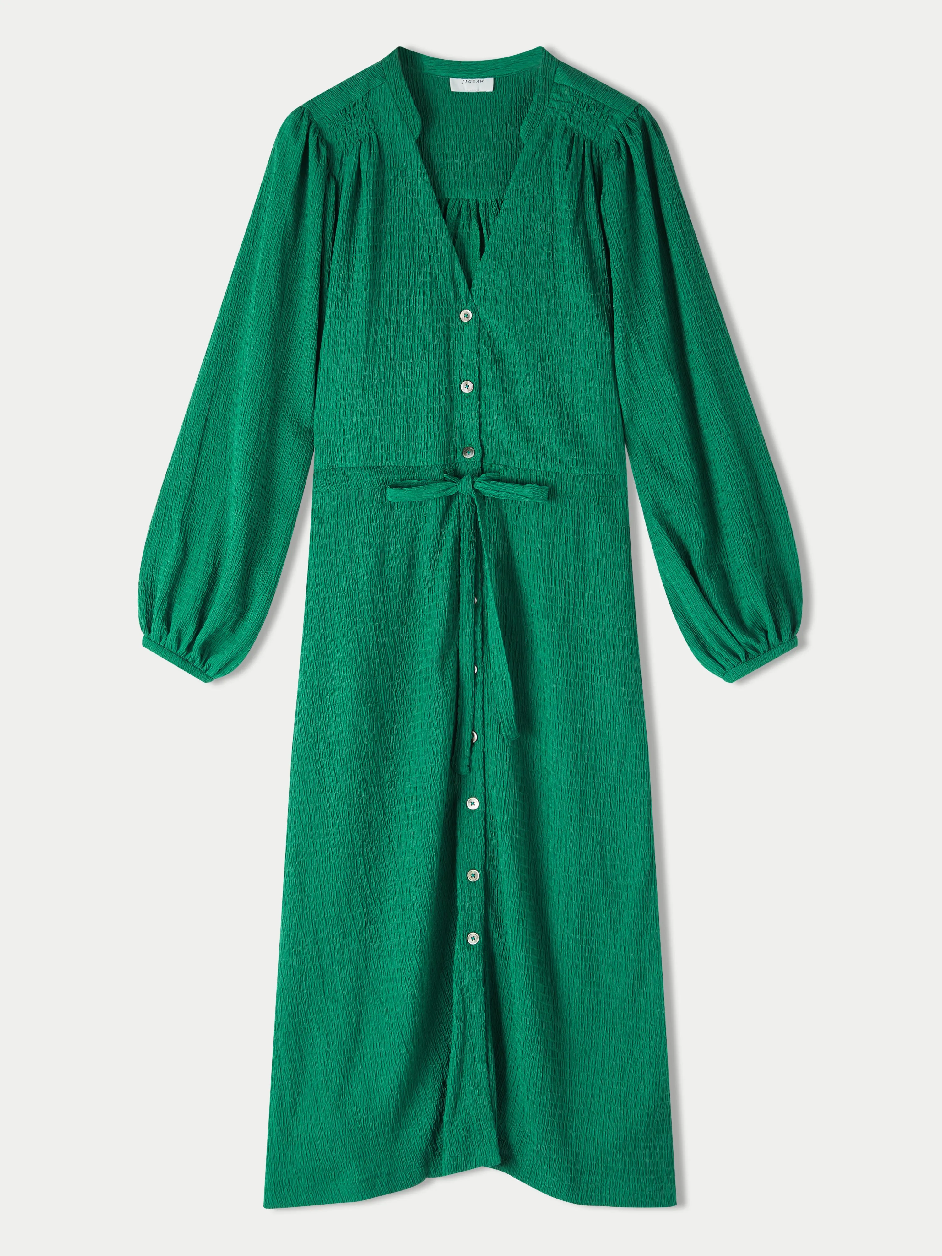 Shirred Jersey Shirt Dress | Green sold by Jigsaw product image thumbnail 5