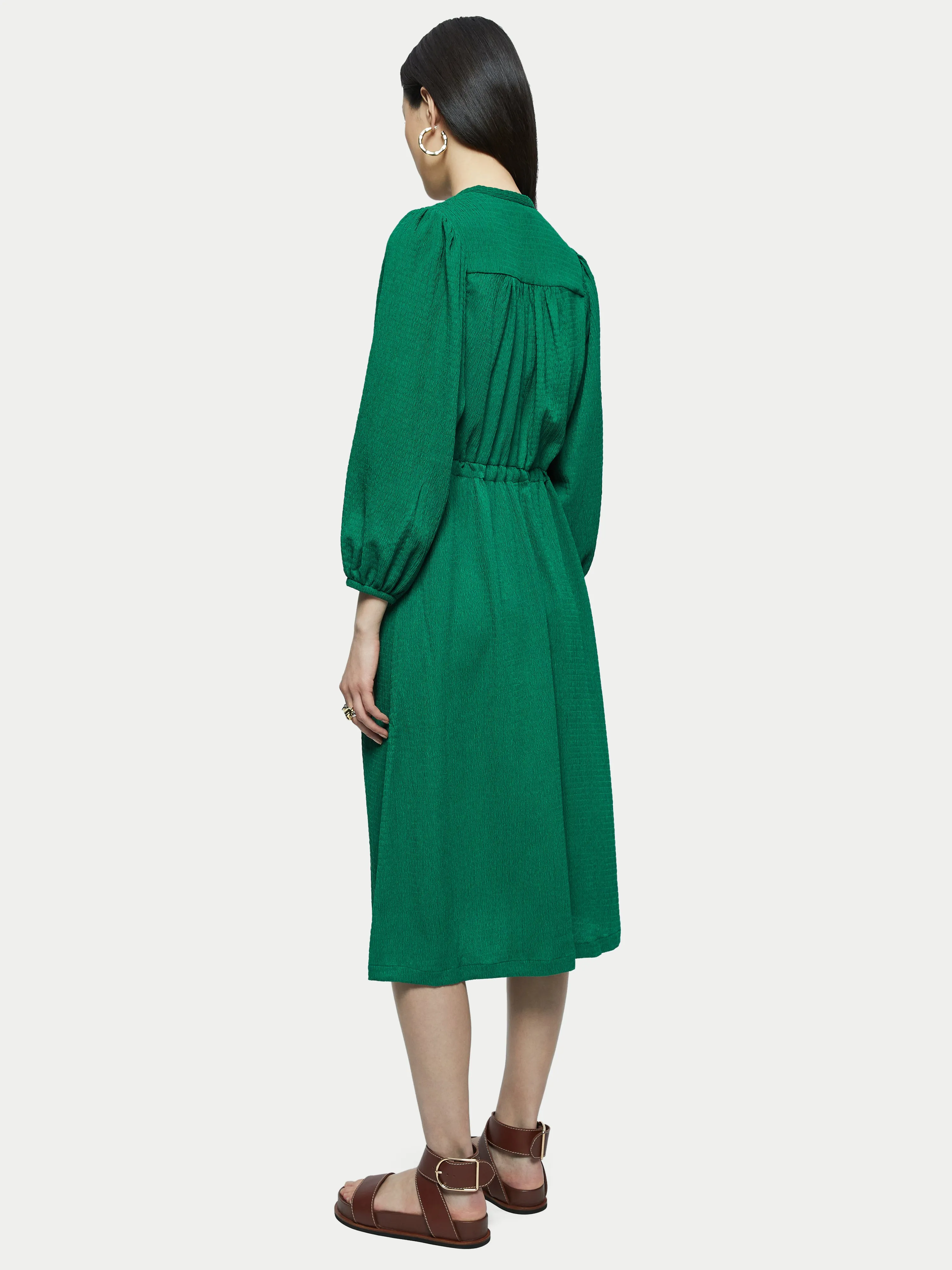 Shirred Jersey Shirt Dress | Green sold by Jigsaw product image thumbnail 4