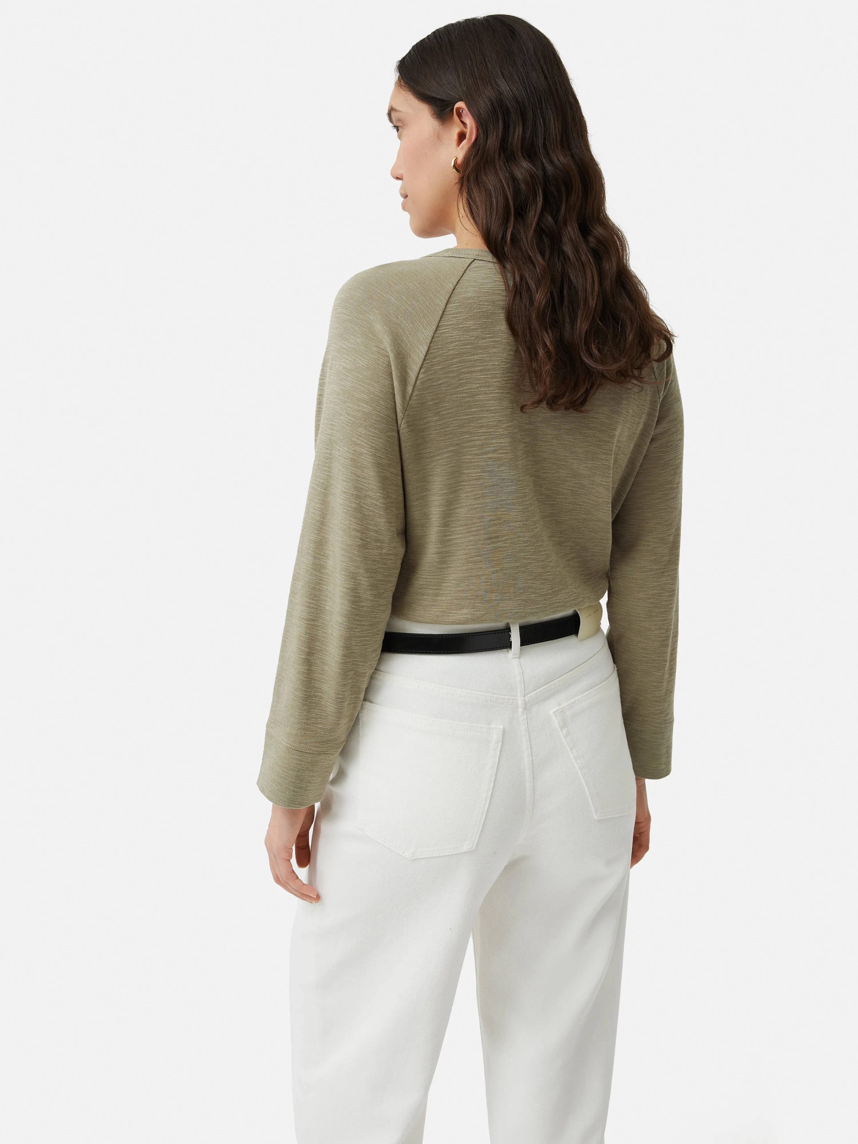 Cotton Luxe Raglan Tee | Khaki sold by Jigsaw product image thumbnail 5