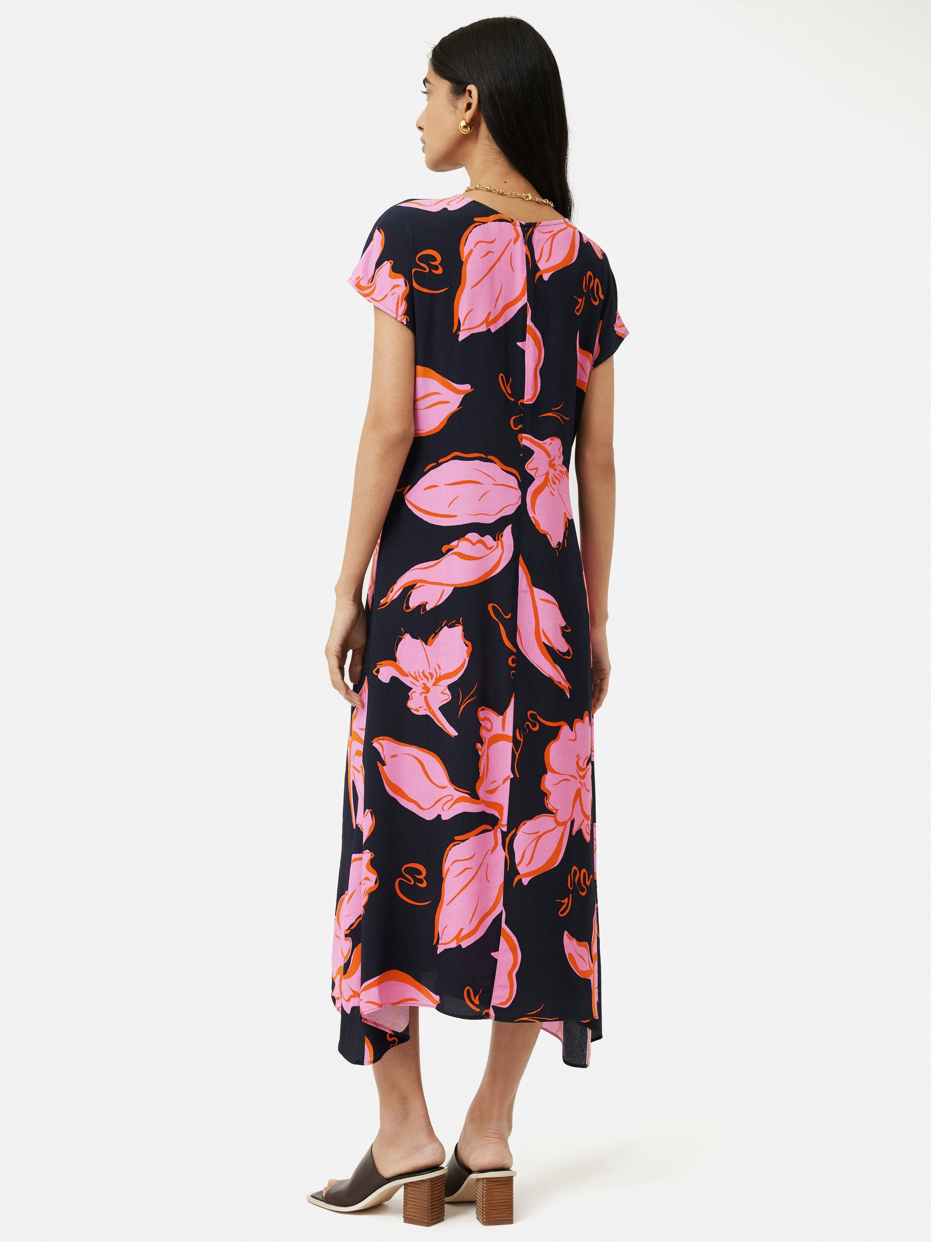 Leaf Outline Shift Dress | Navy sold by Jigsaw product image thumbnail 5