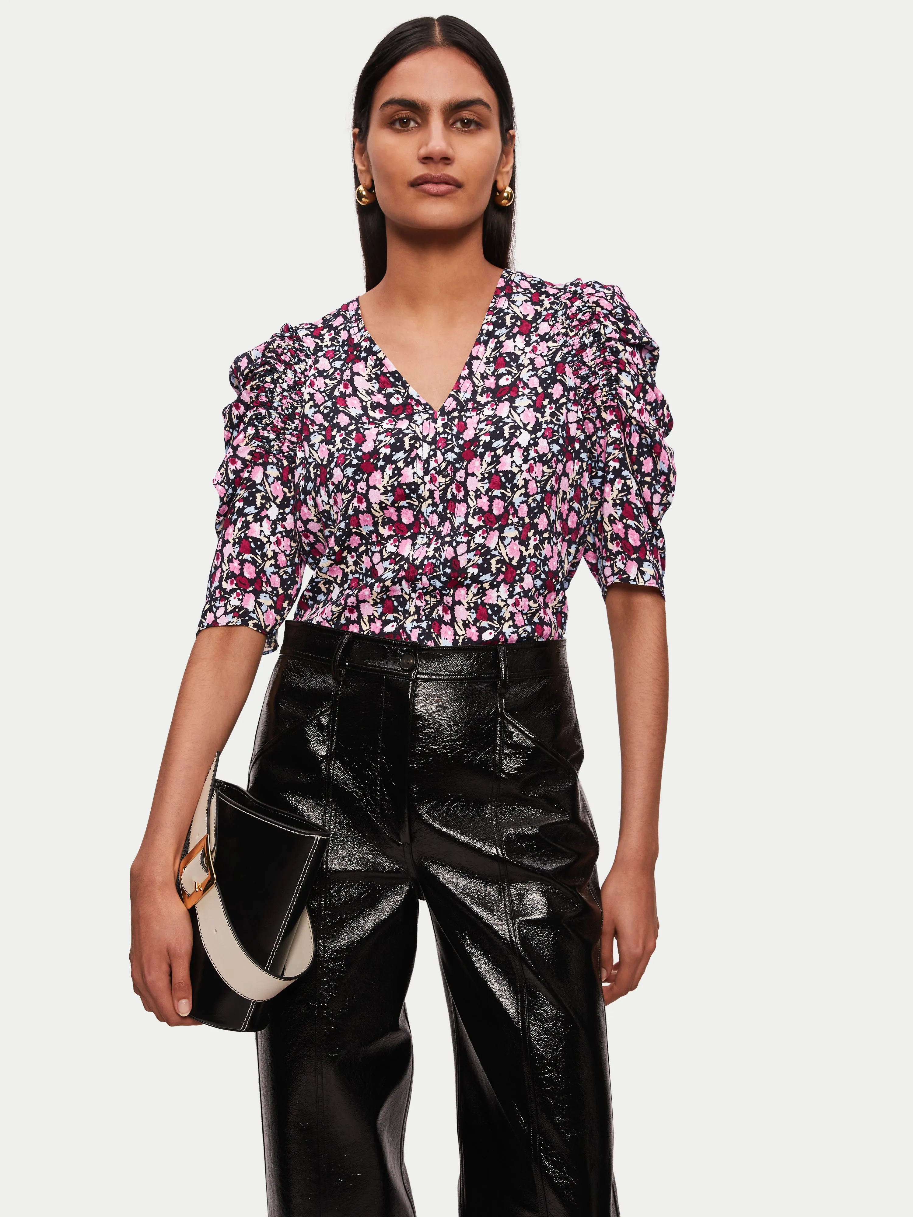 Carnation Smocked Blouse | Pink sold by Jigsaw