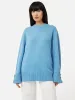 Button Detail Oversized Jumper | Blue sold by Jigsaw