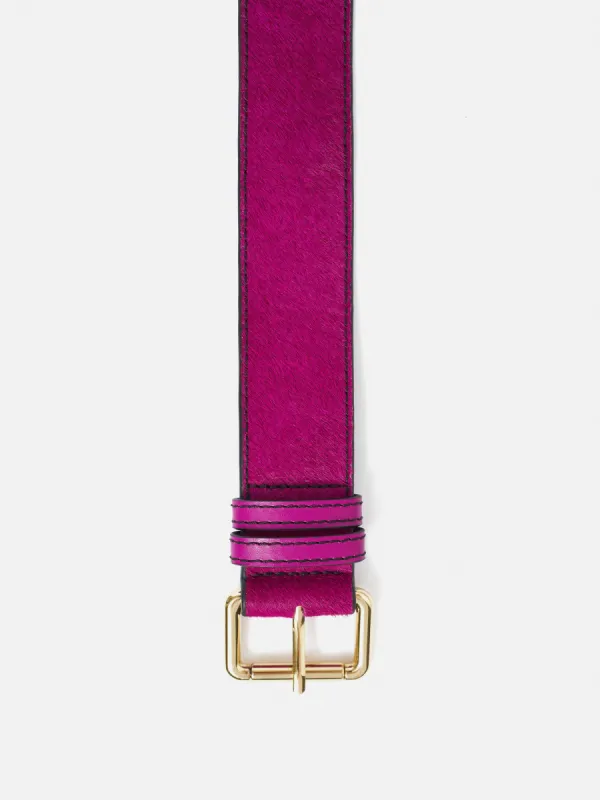 Calf Hair Jean Belt | Pink sold by Jigsaw