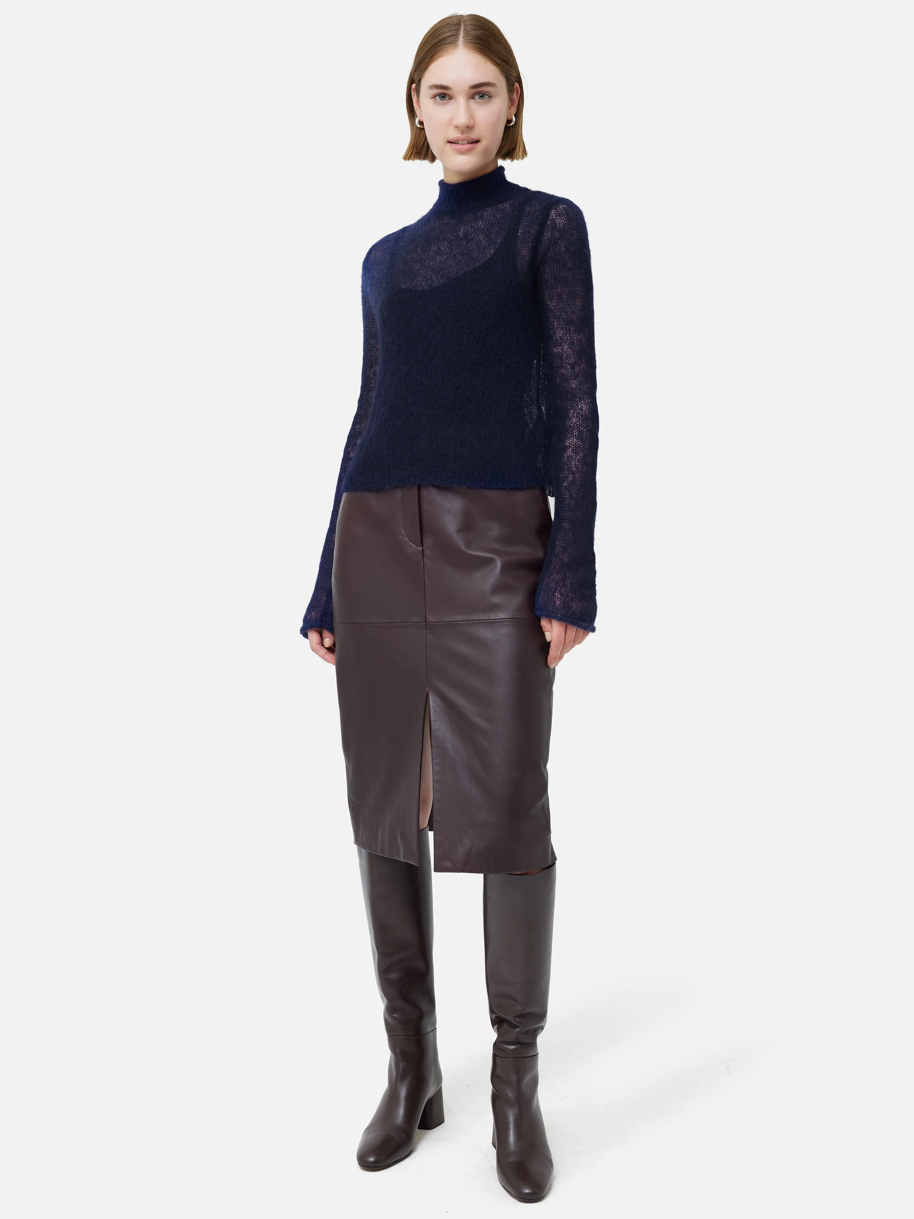 Mohair Blend Gauzy Knit Jumper | Blue sold by Jigsaw product image thumbnail 5