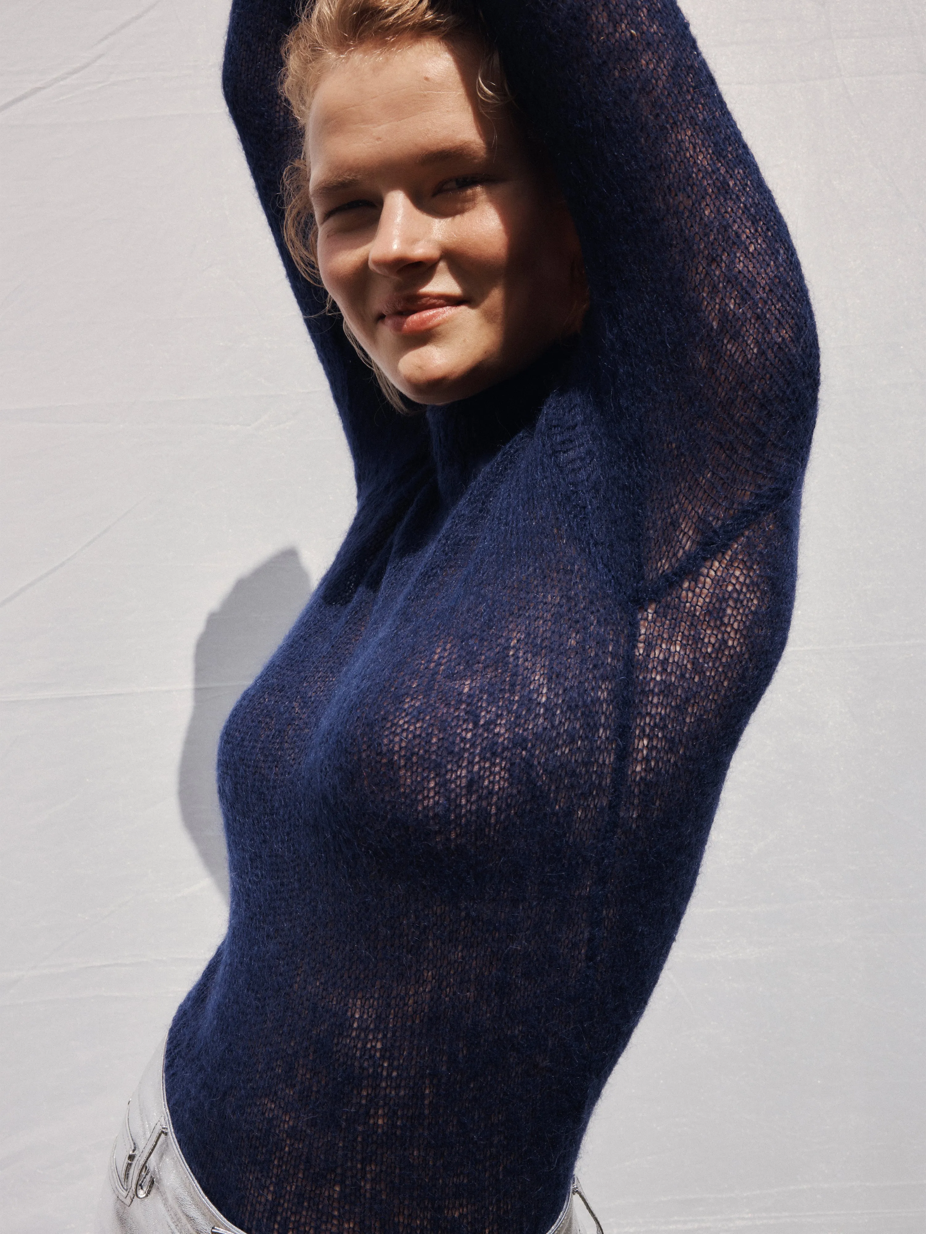 Mohair Blend Gauzy Knit Jumper | Blue sold by Jigsaw product image thumbnail 2